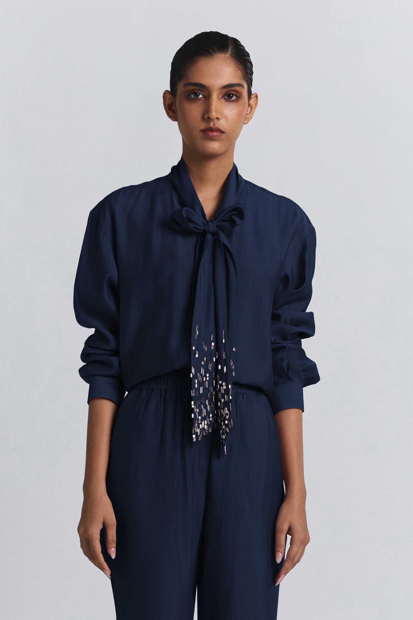 Tie-Neck Embellished Set