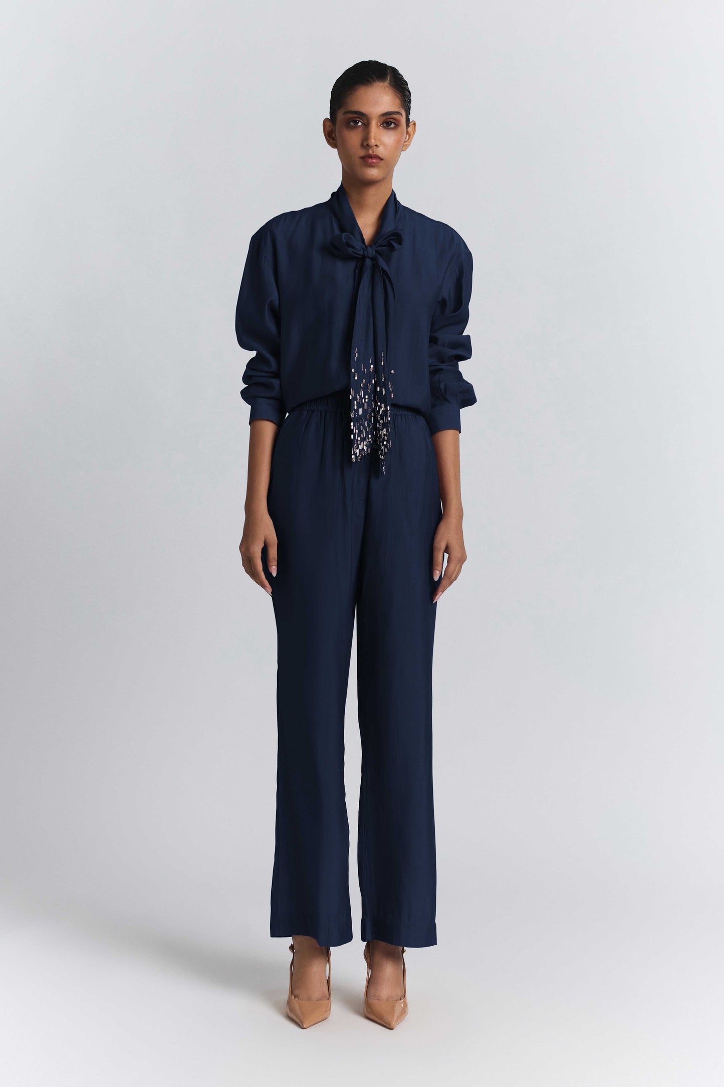 Tie-Neck Embellished Set