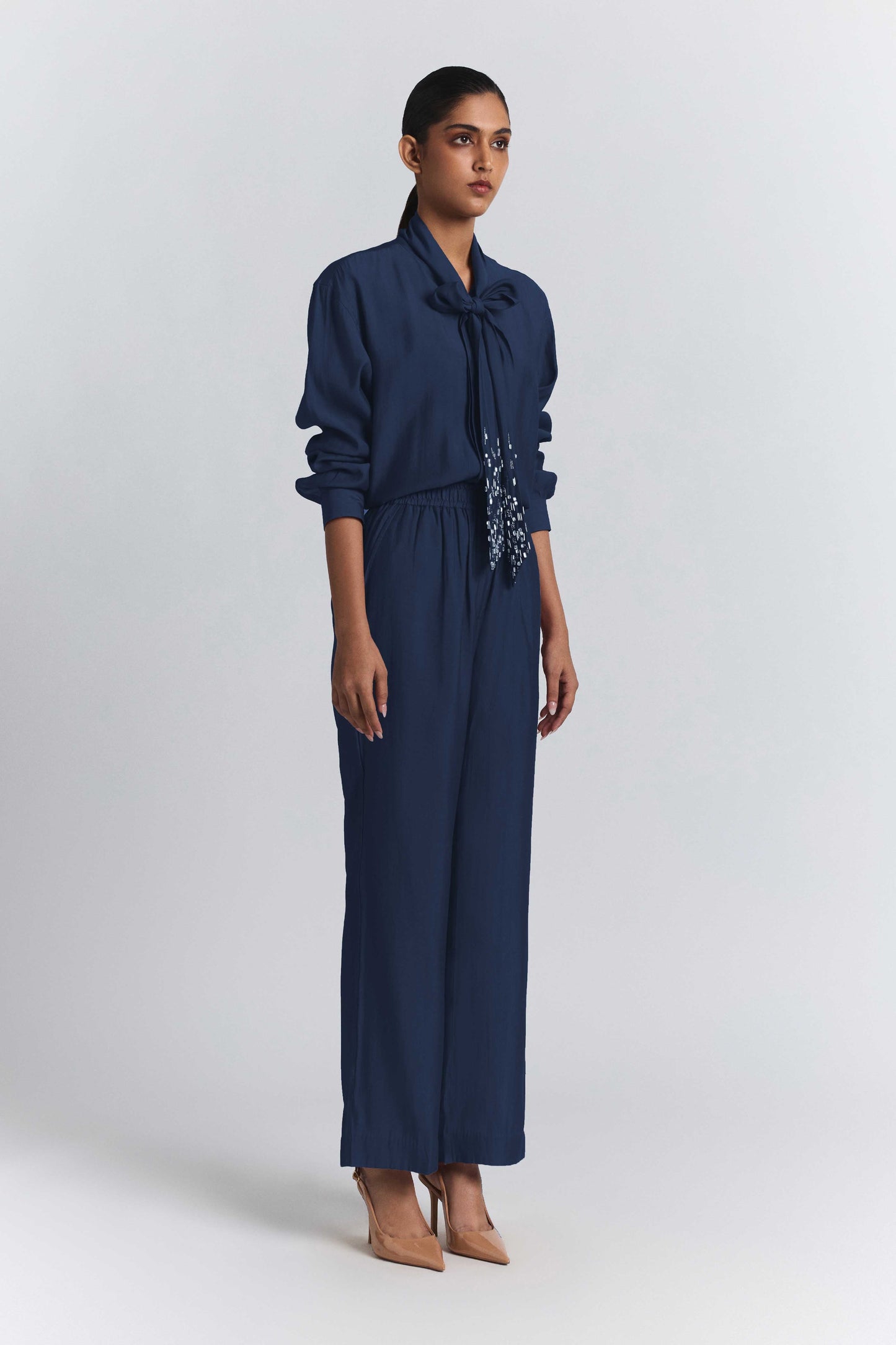 Tie-Neck Embellished Set