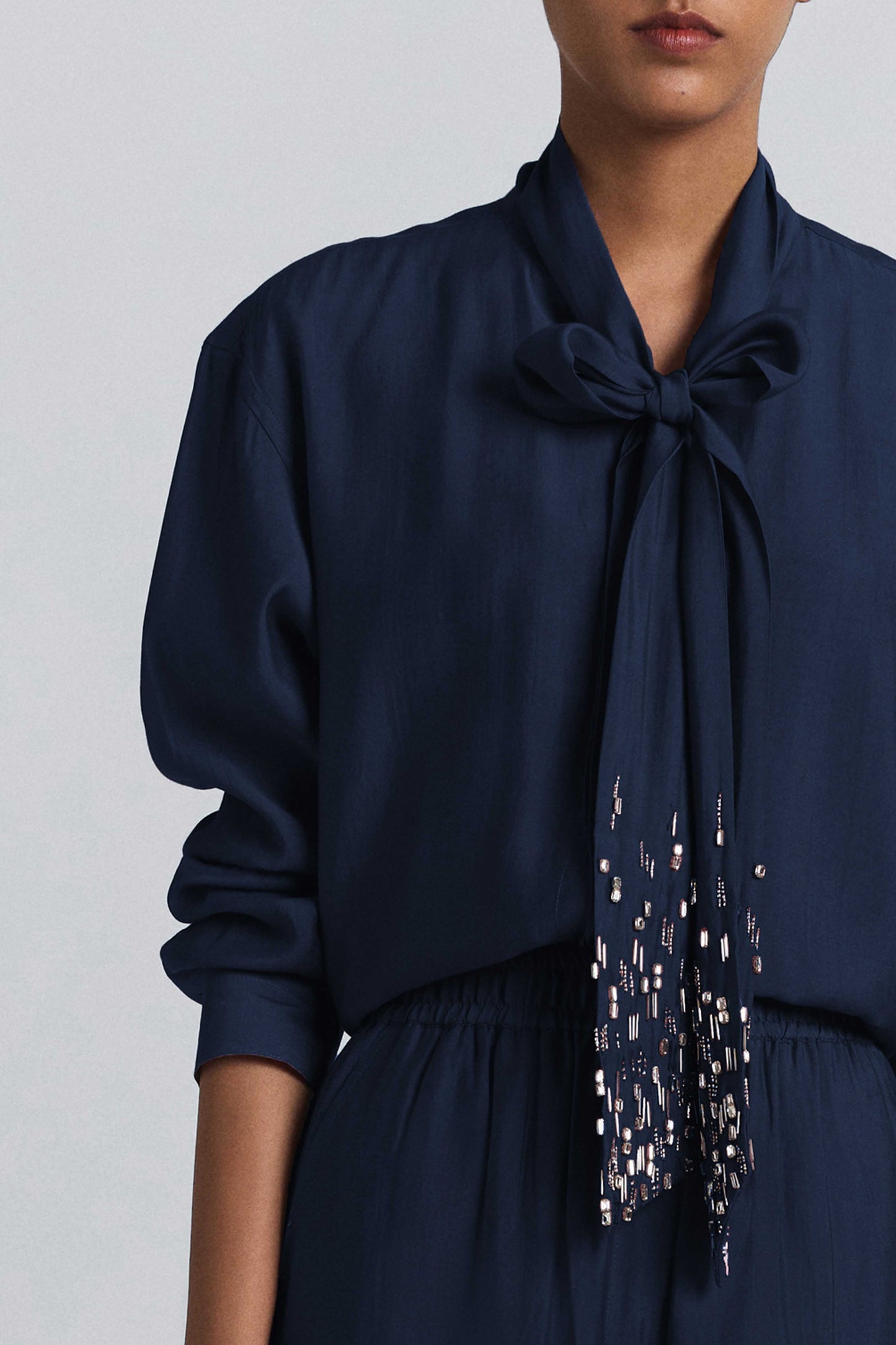 Tie-Neck Embellished Set