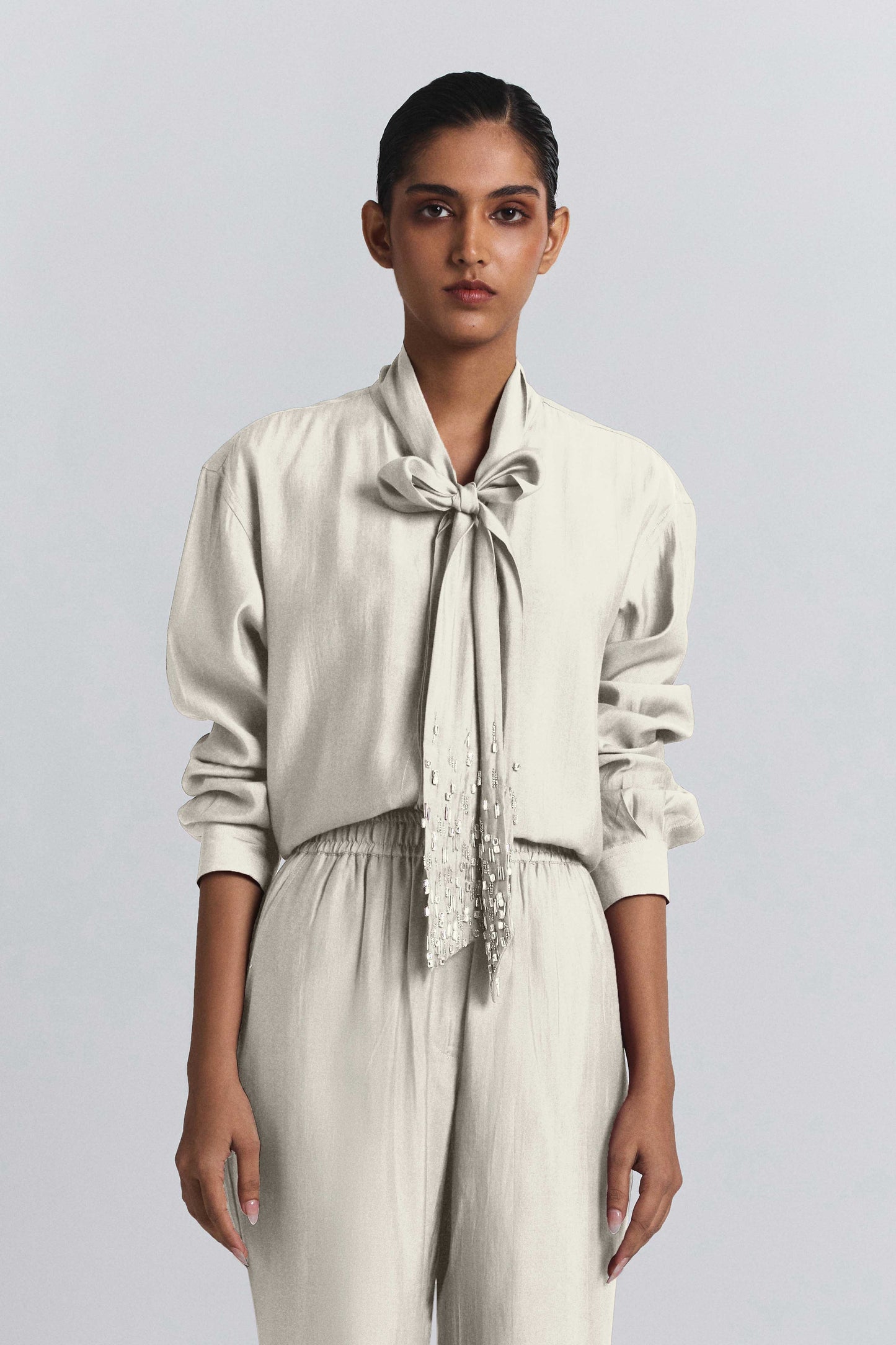 Tie-Neck Embellished Set