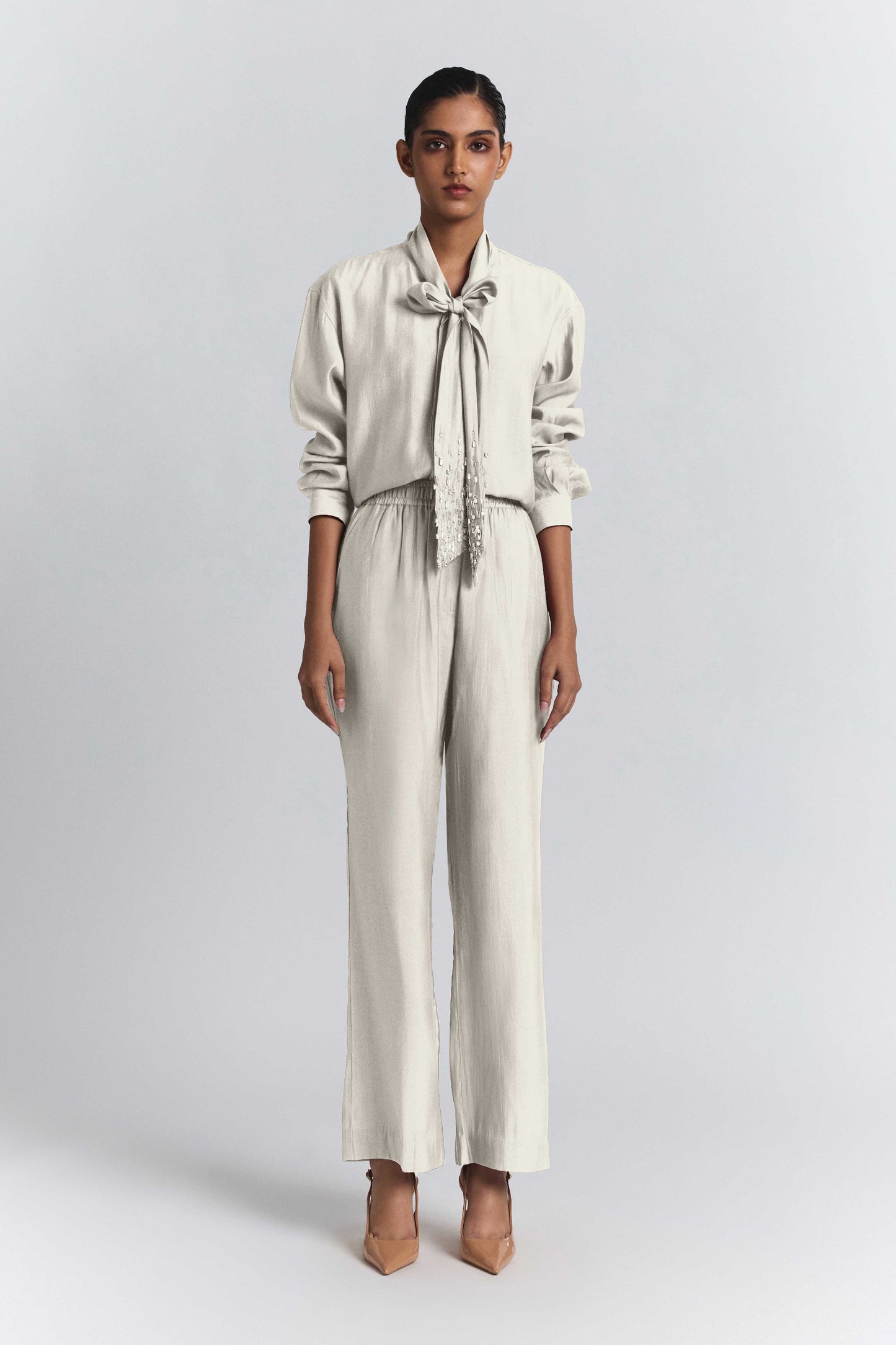 Tie-Neck Embellished Set