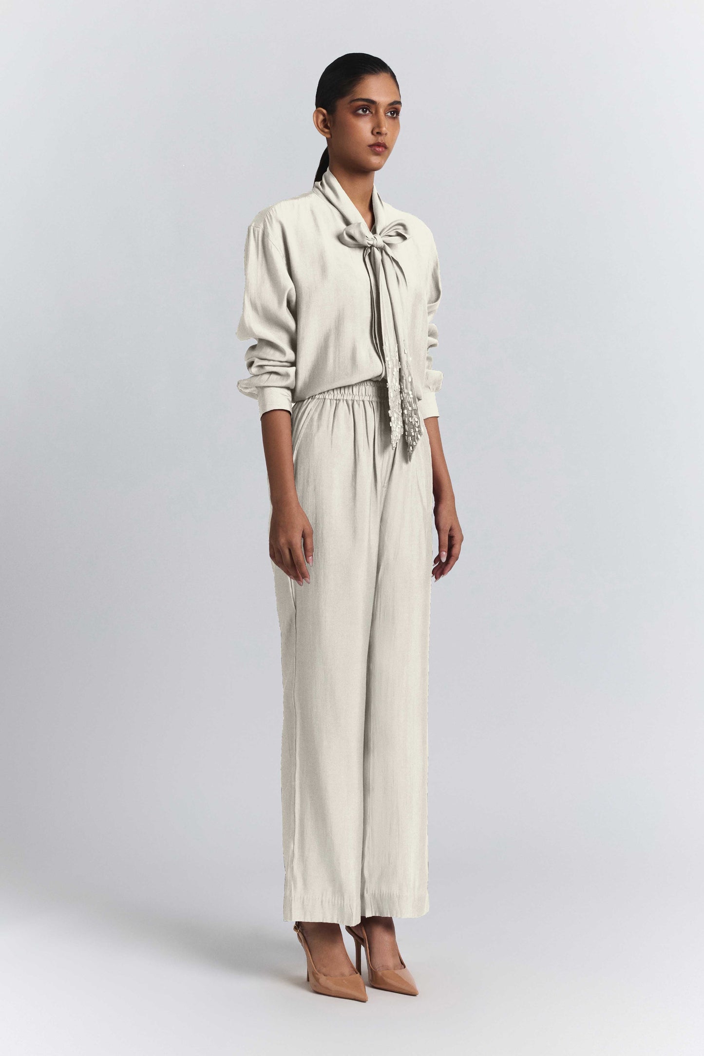 Tie-Neck Embellished Set