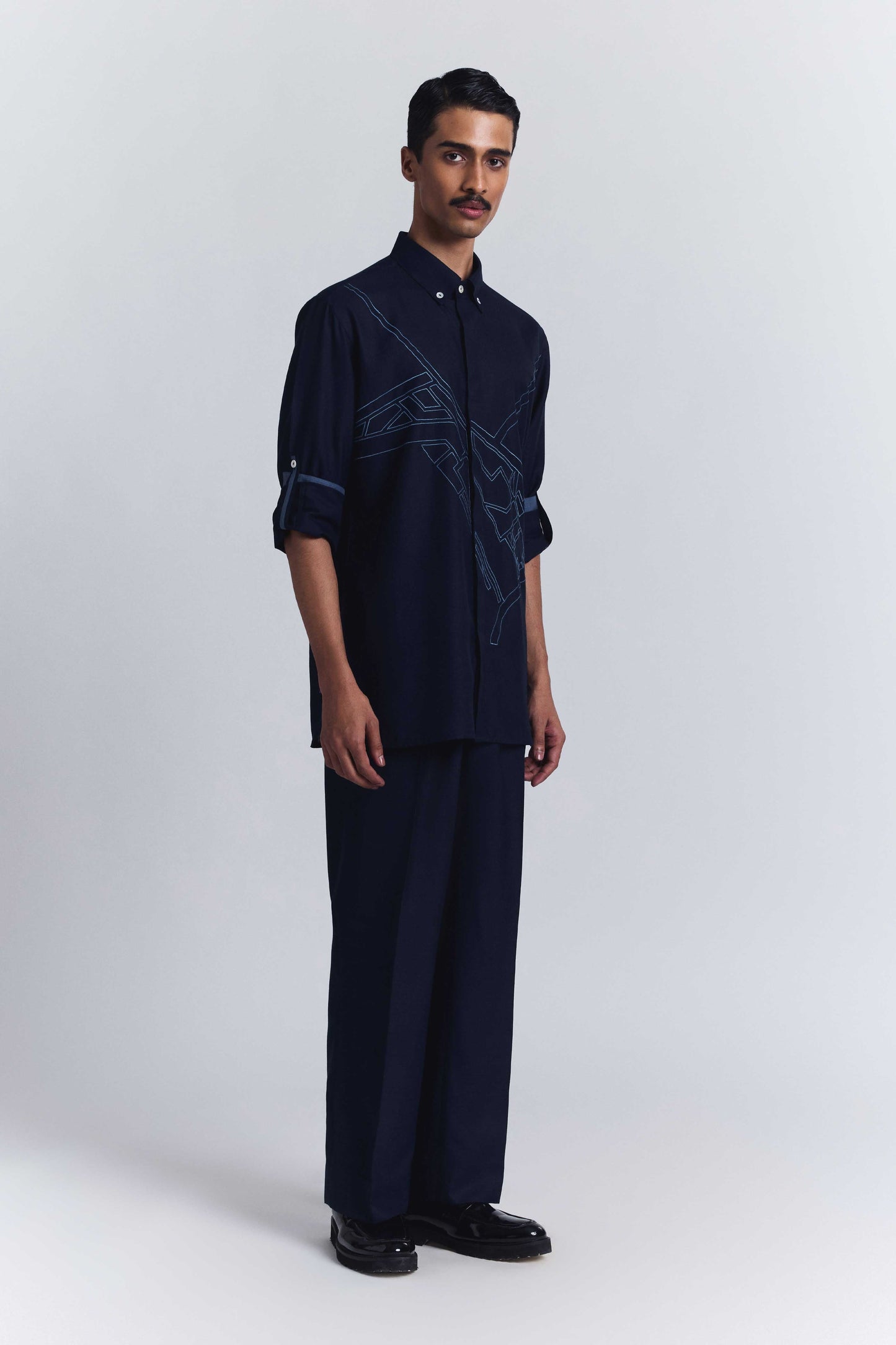Urban Layout Embroidered Shirt