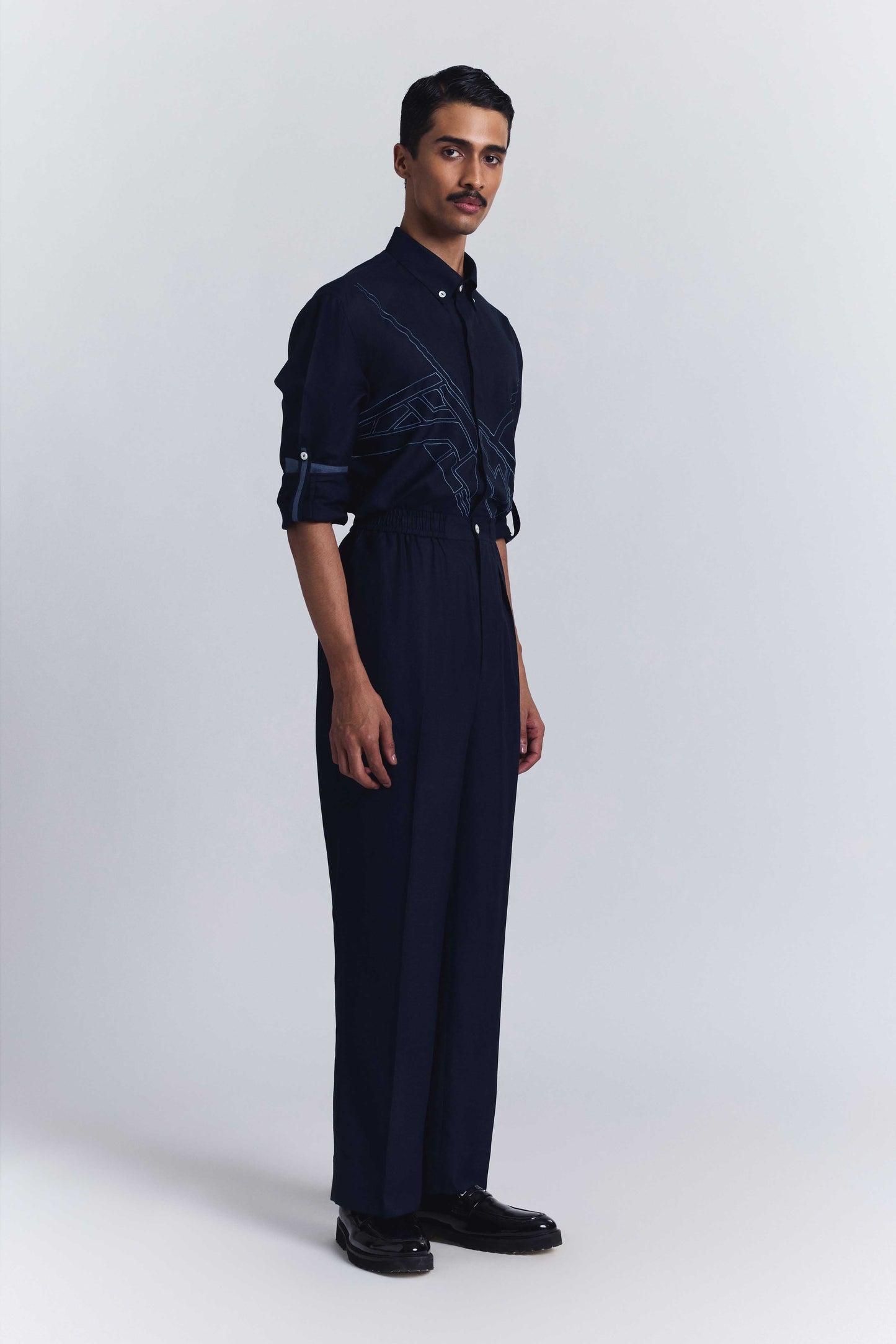 Urban Layout Embroidered Shirt