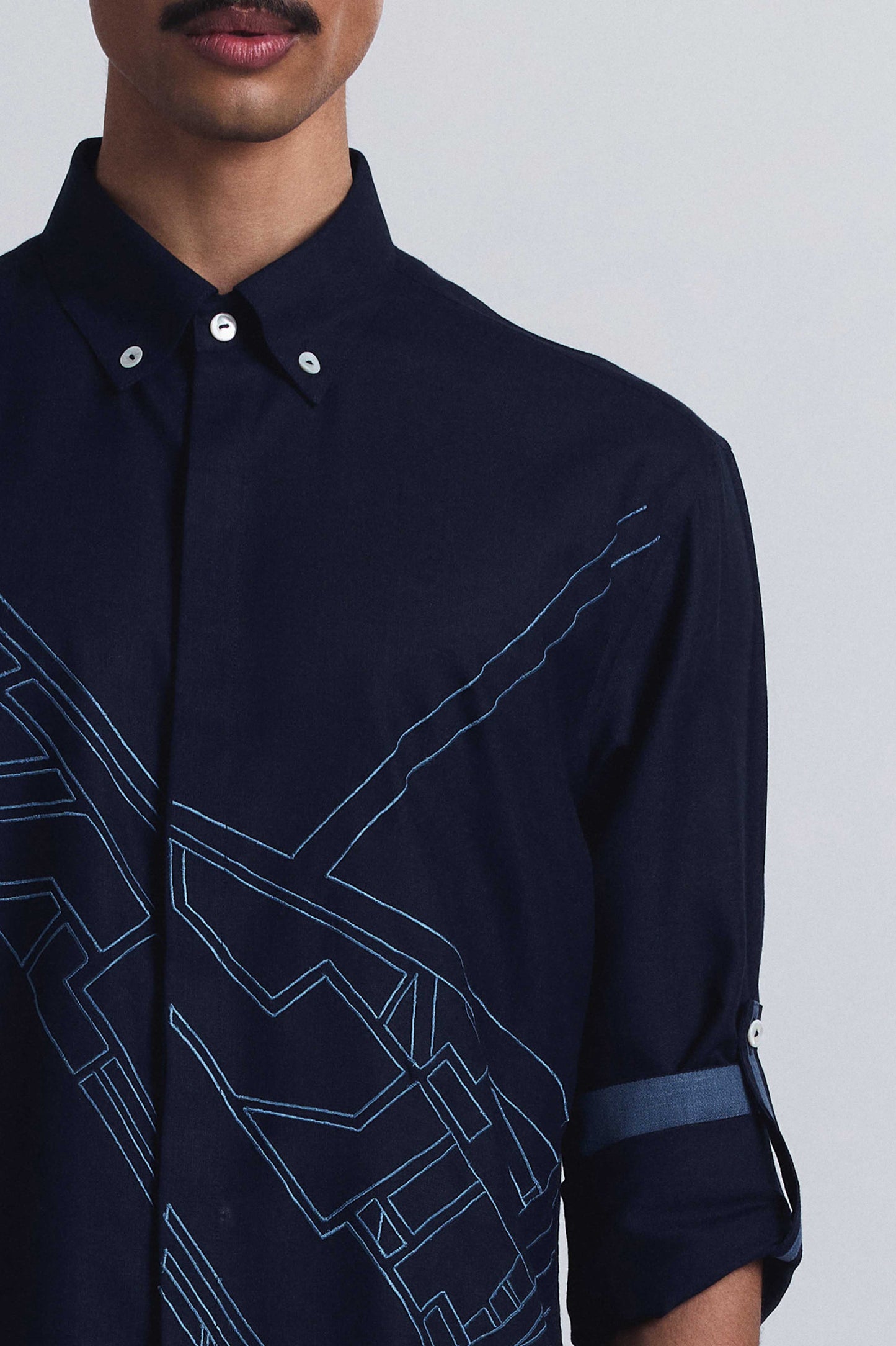 Urban Layout Embroidered Shirt
