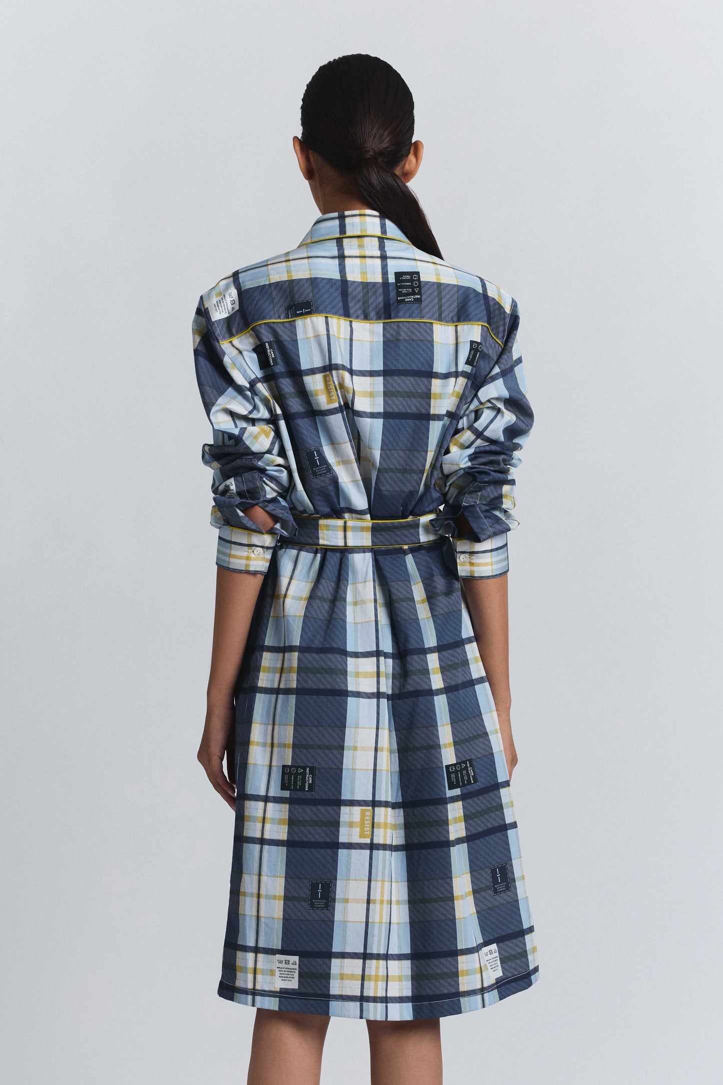 Vintage Checkered Shirt Dress