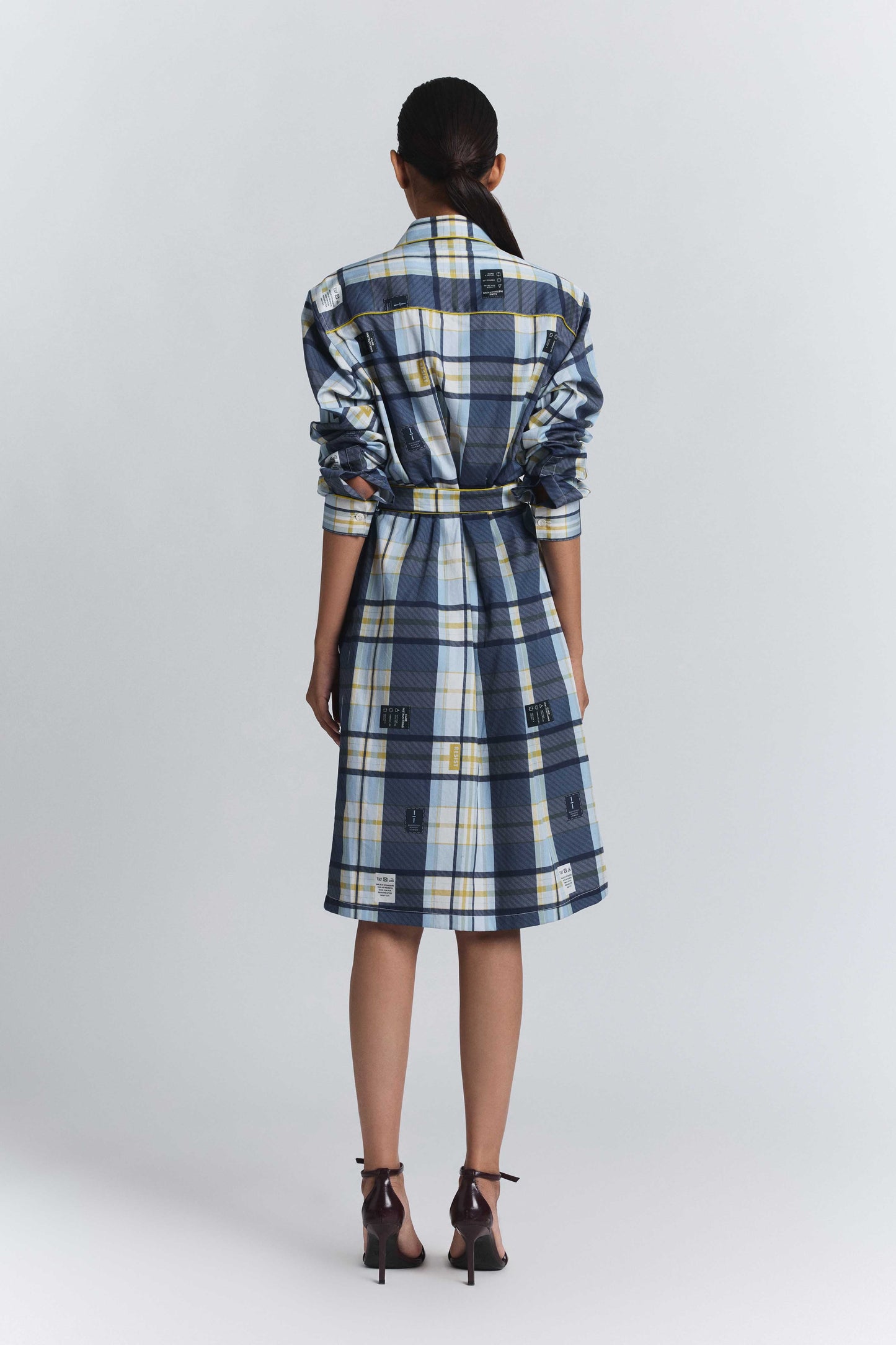 Vintage Checkered Shirt Dress