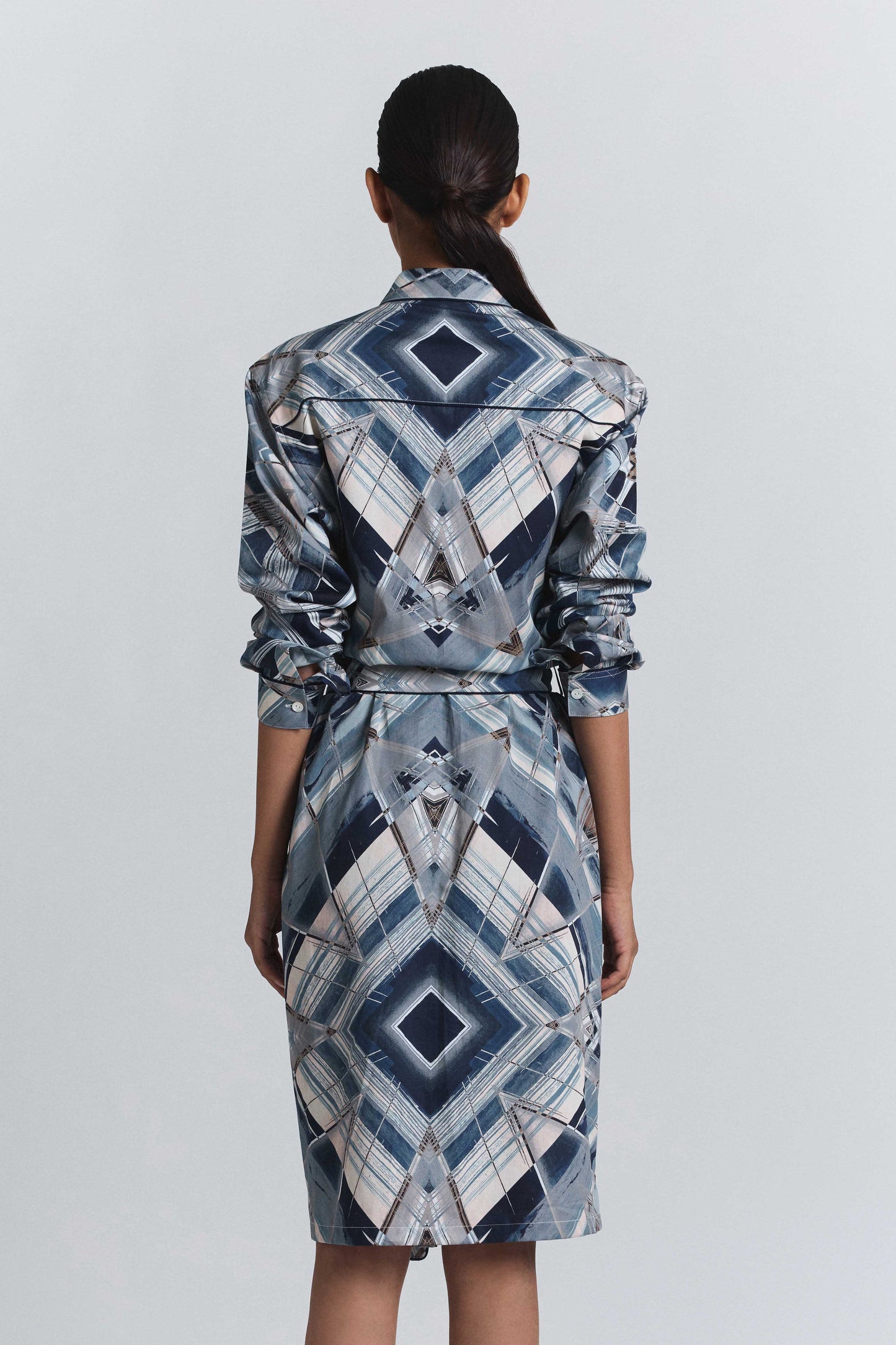 Vortex Print Shirt Dress