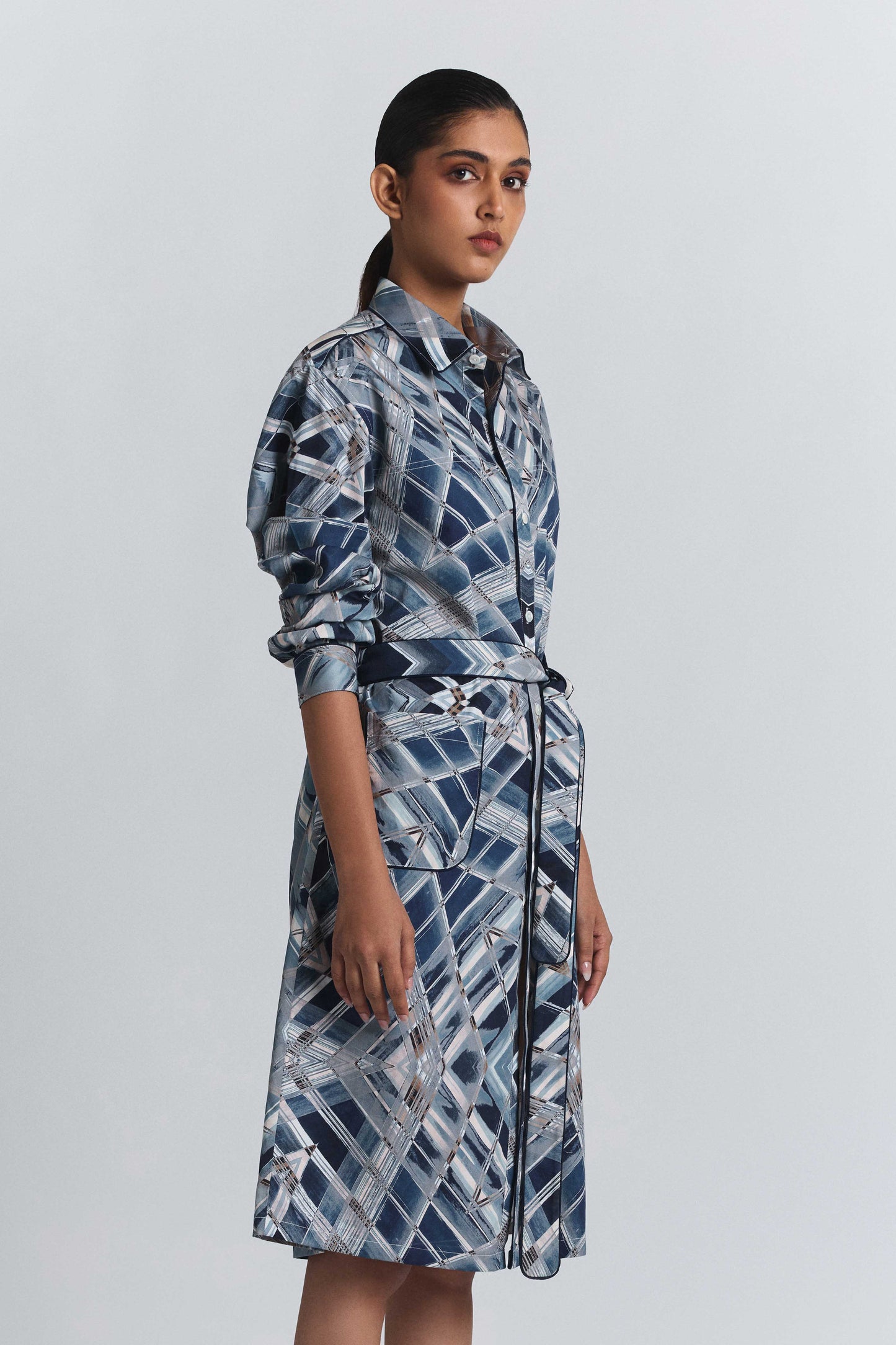 Vortex Print Shirt Dress