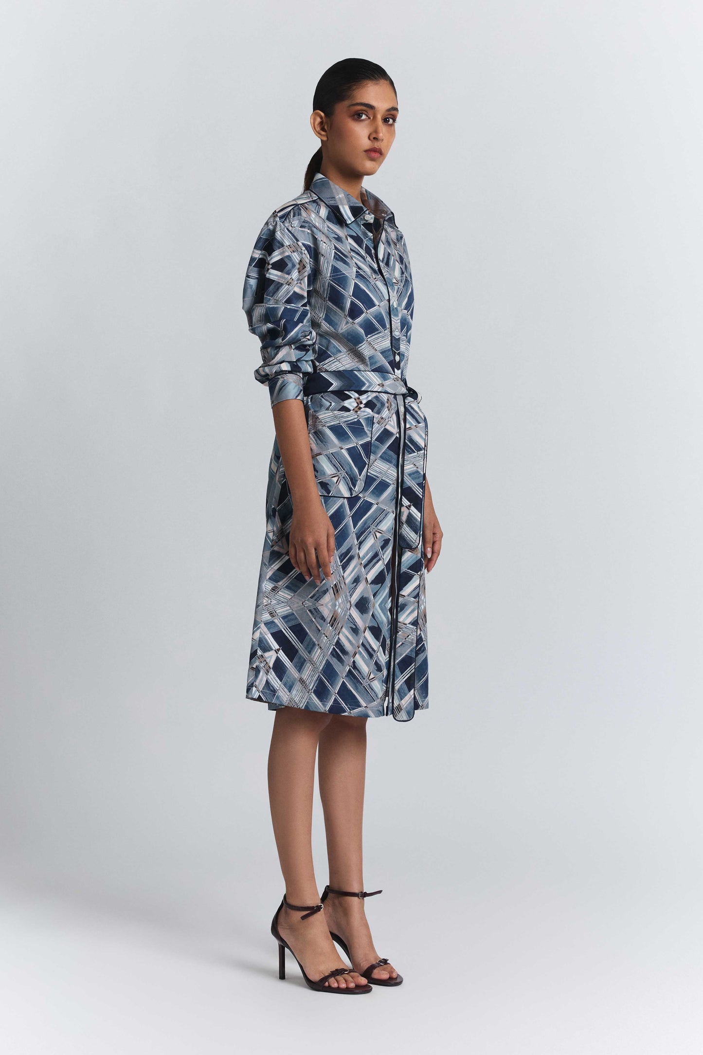 Vortex Print Shirt Dress