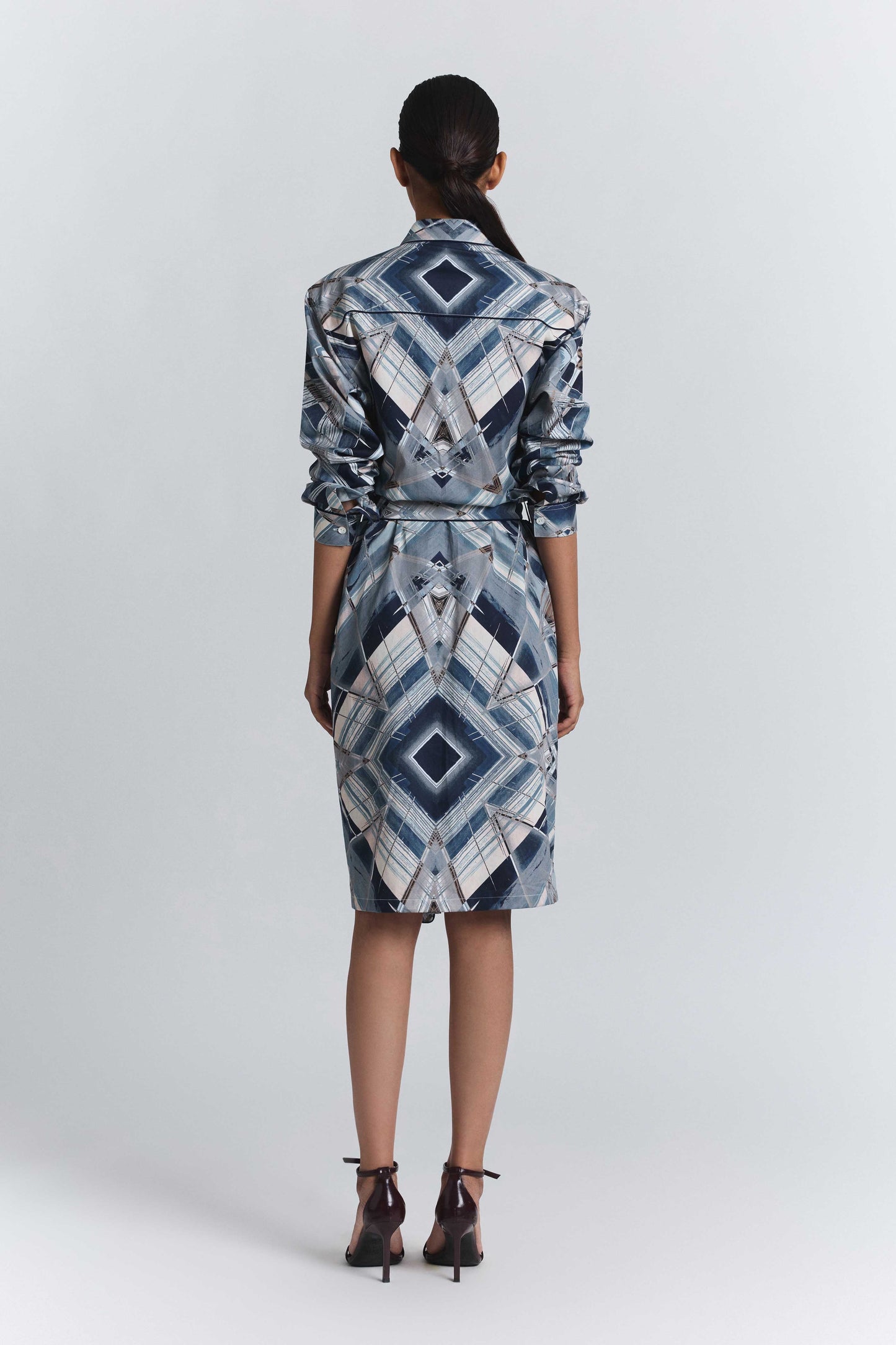 Vortex Print Shirt Dress