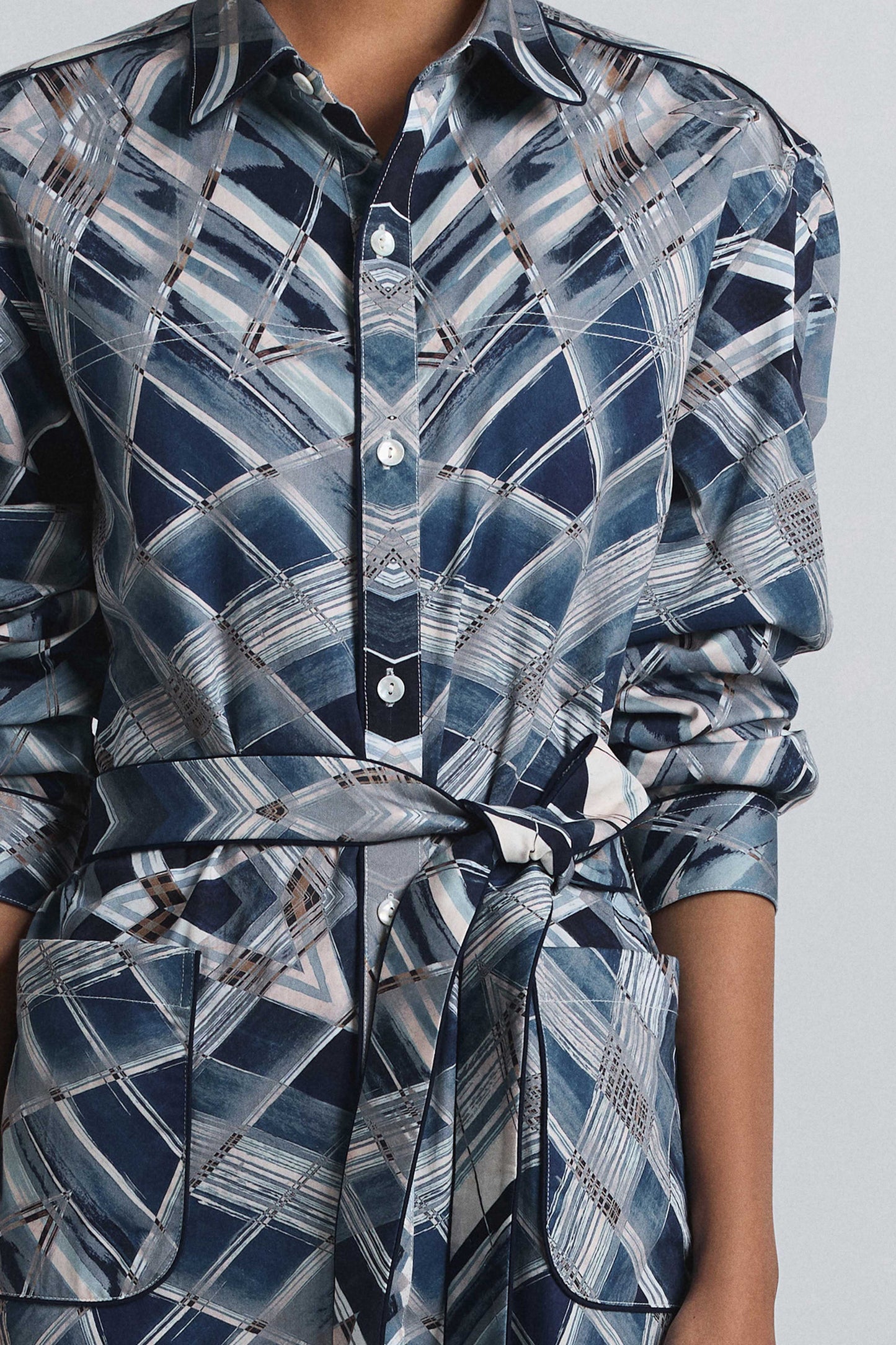Vortex Print Shirt Dress