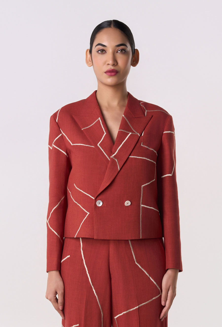 Gridbreak Cropped Blazer