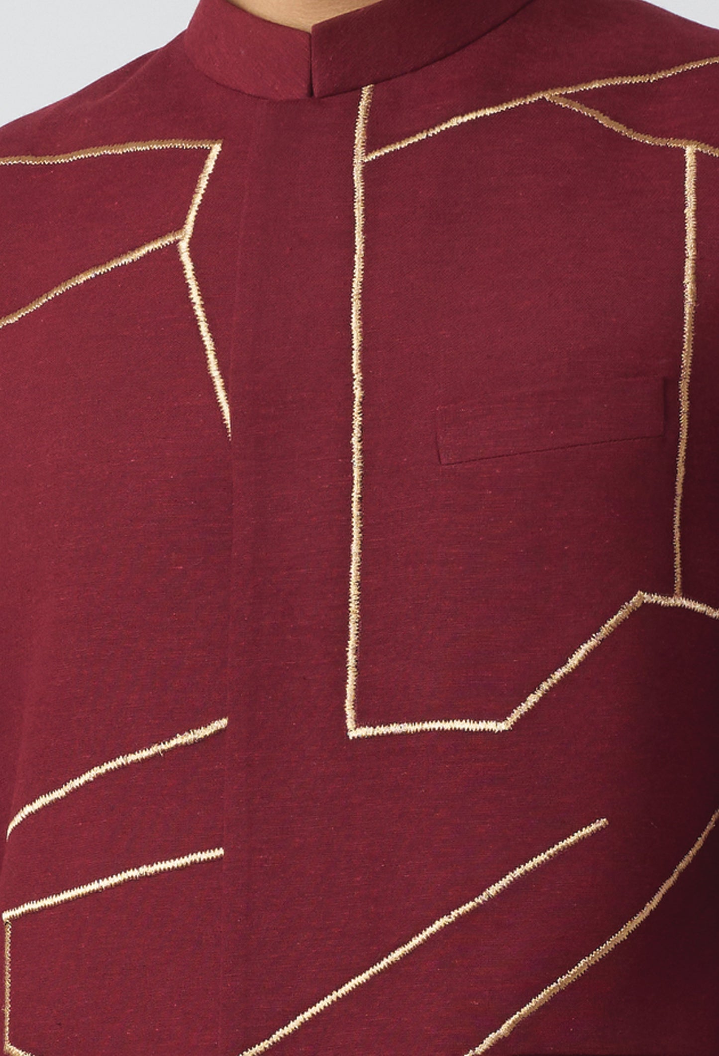 Linear Drift Bandi Jacket - Maroon