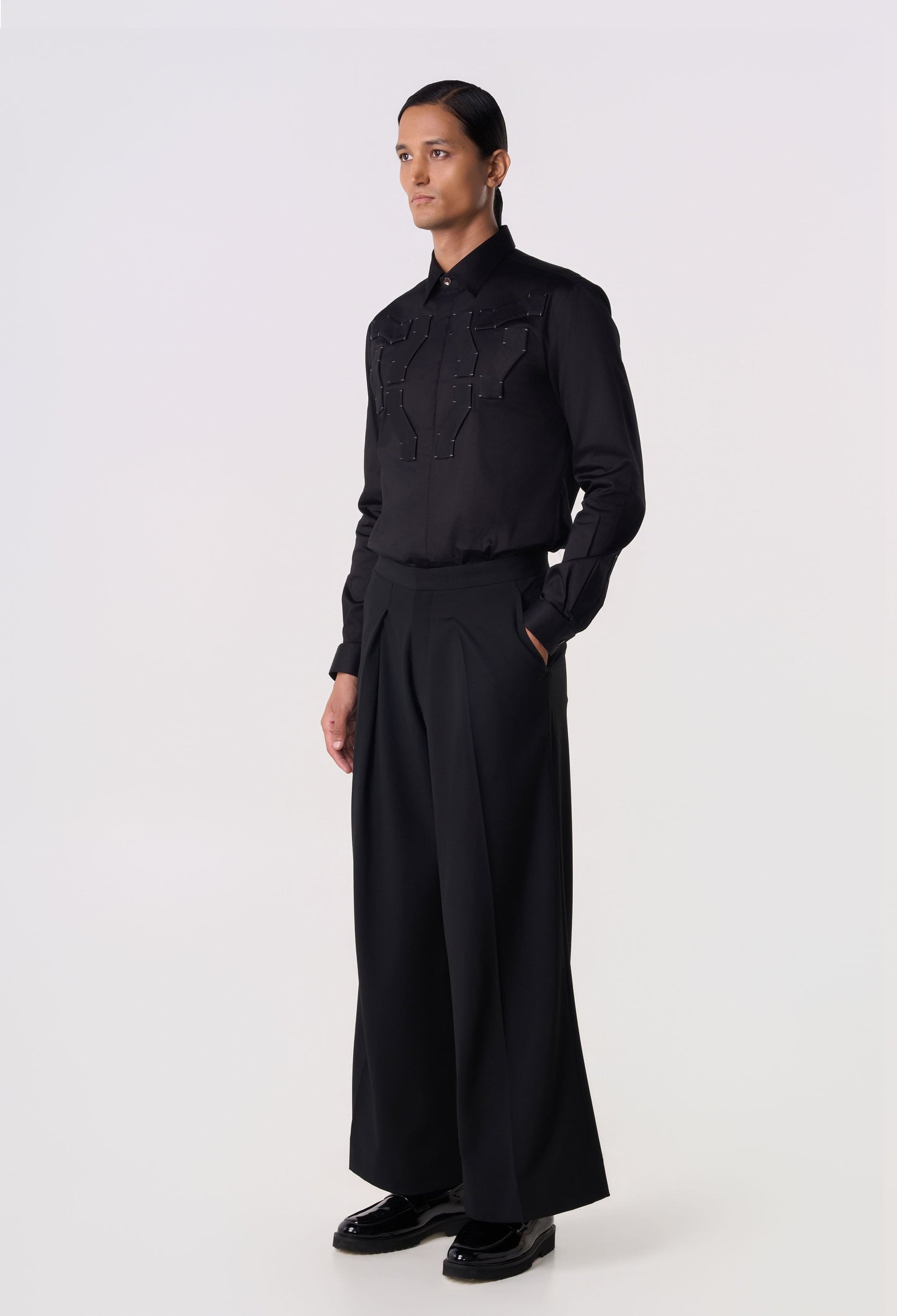 Pivot Pleat Wide Trousers