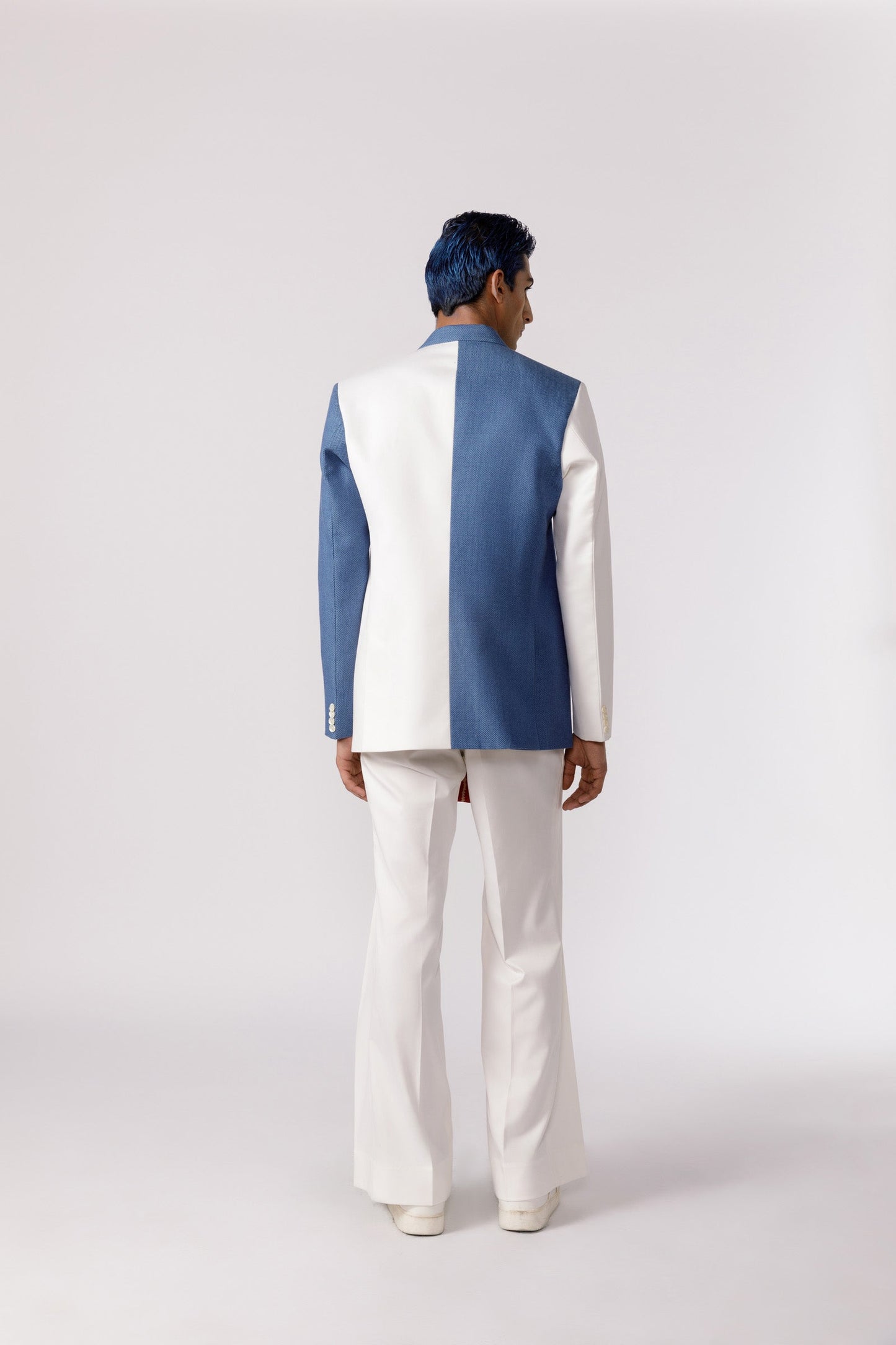 Dual textured blazer