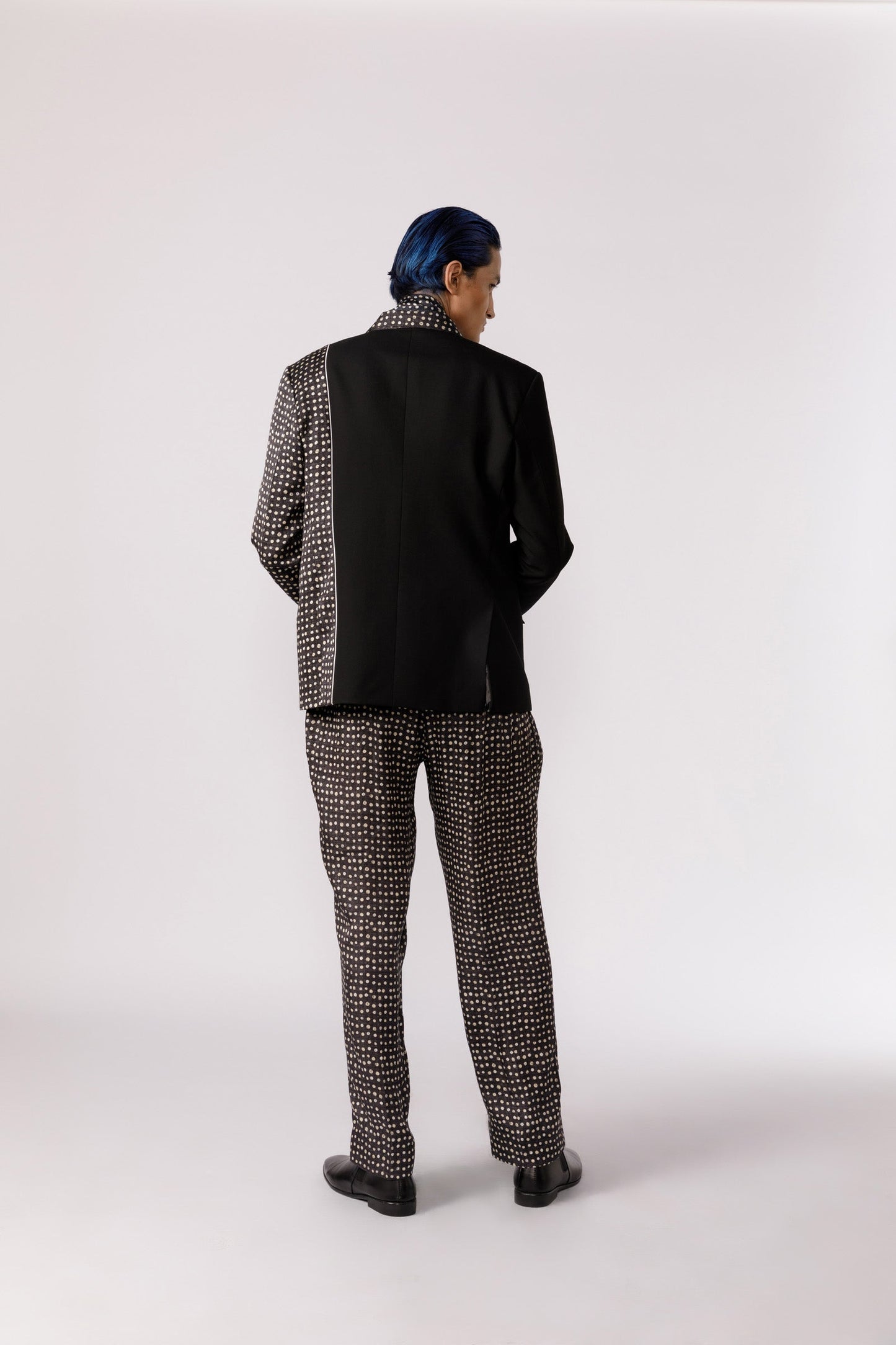 Polka panelled blazer