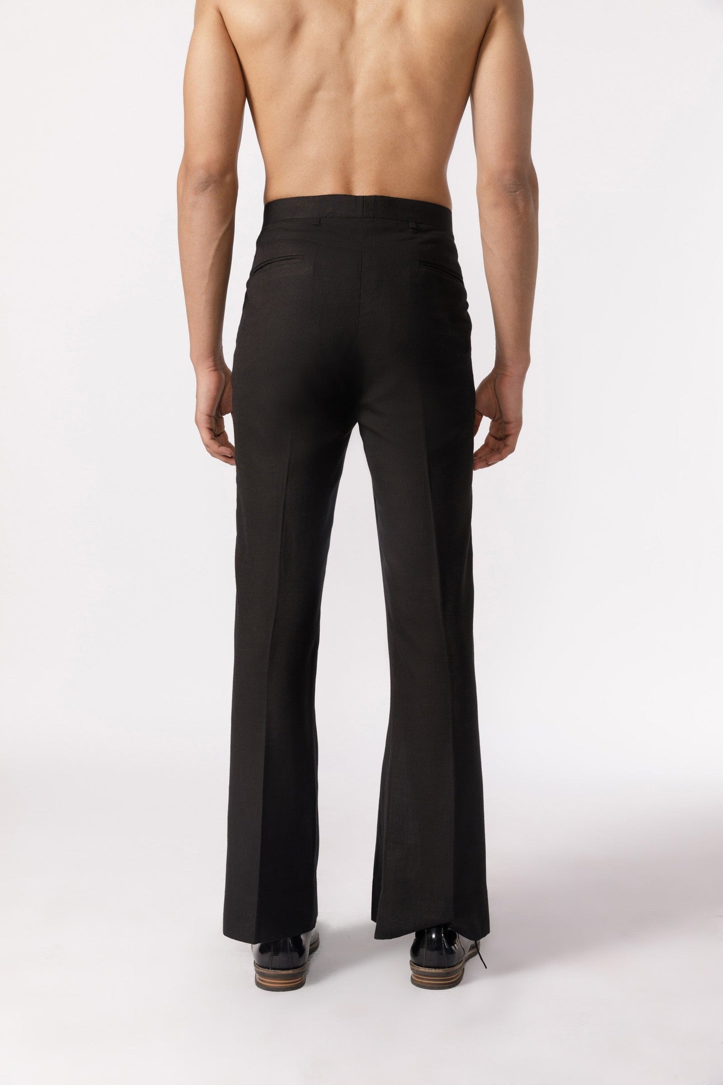 Wide leg pleated pants ( black)