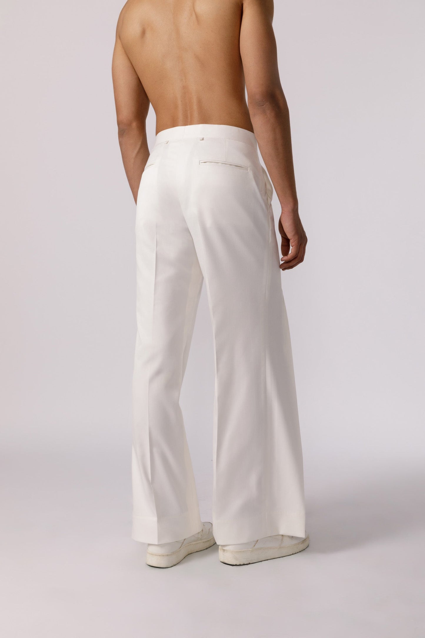 Wide leg pleated pants ( white)