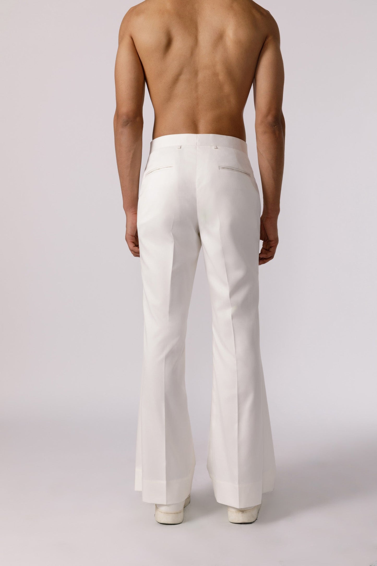 Wide leg pleated pants ( white)