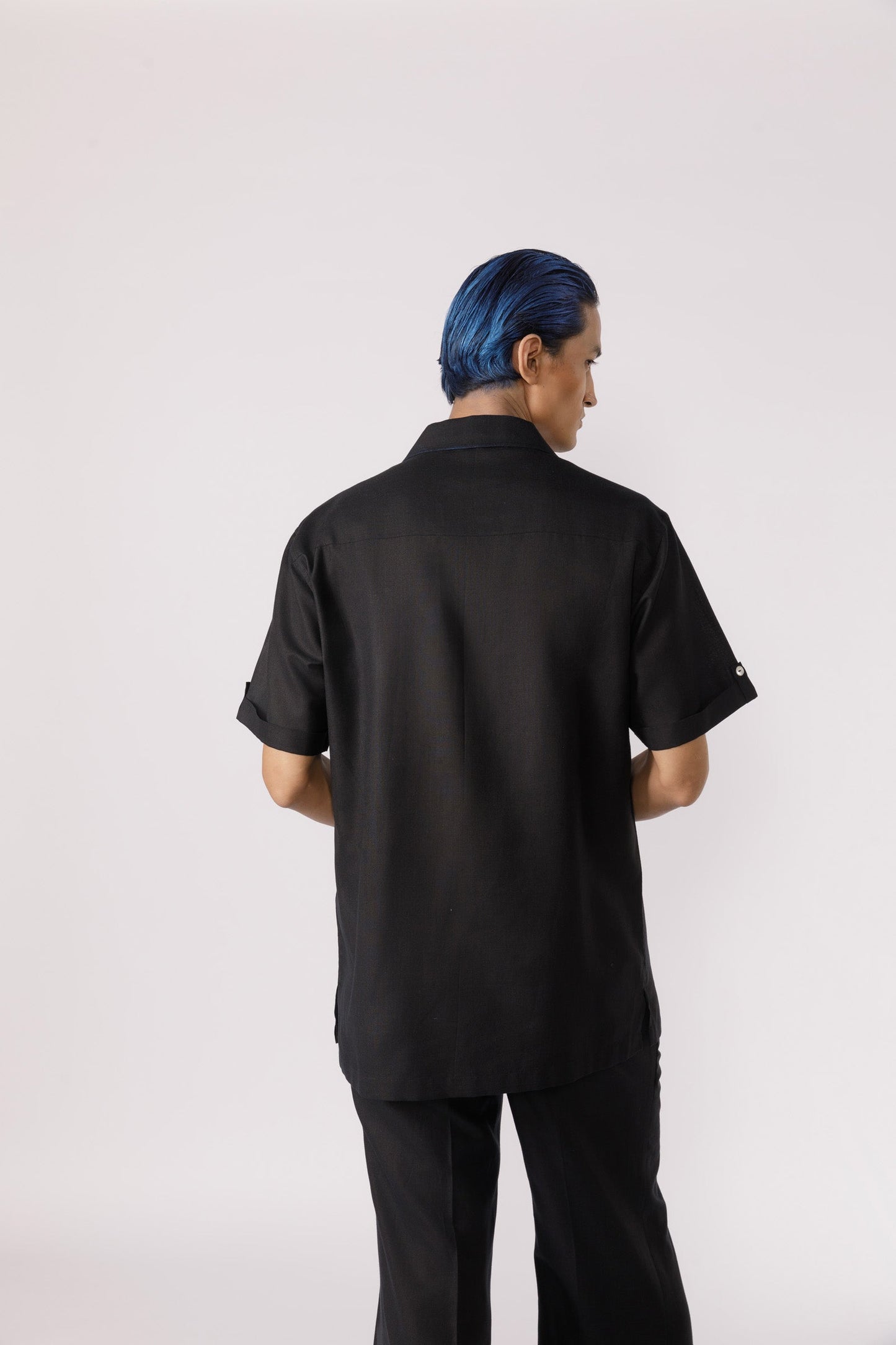 Pleated neckline casual Shirt