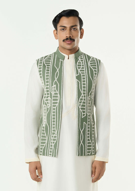 Grill Grid Bandi Jacket - Sage Green