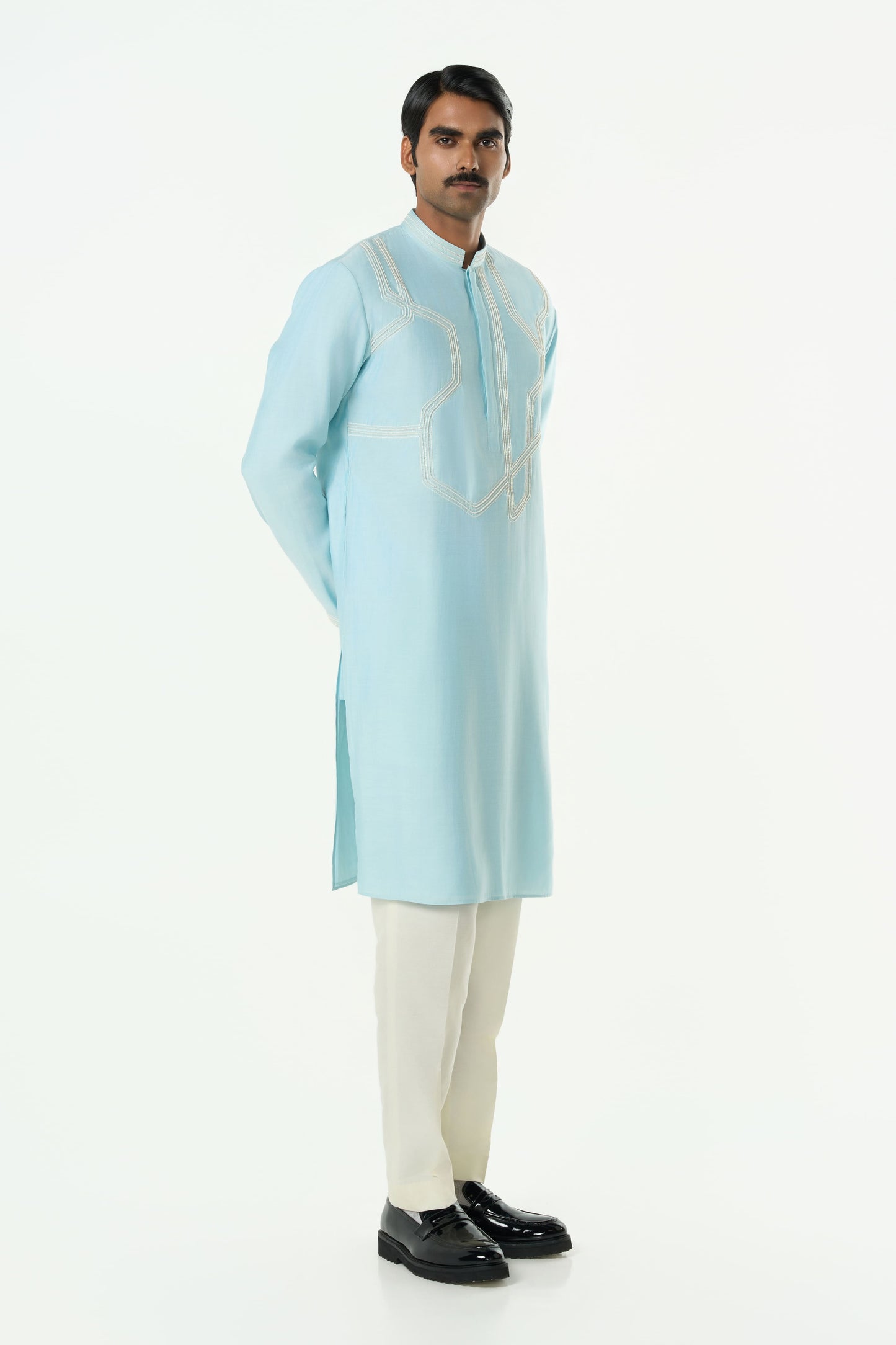Meta Twist Kurta - Pastel Blue
