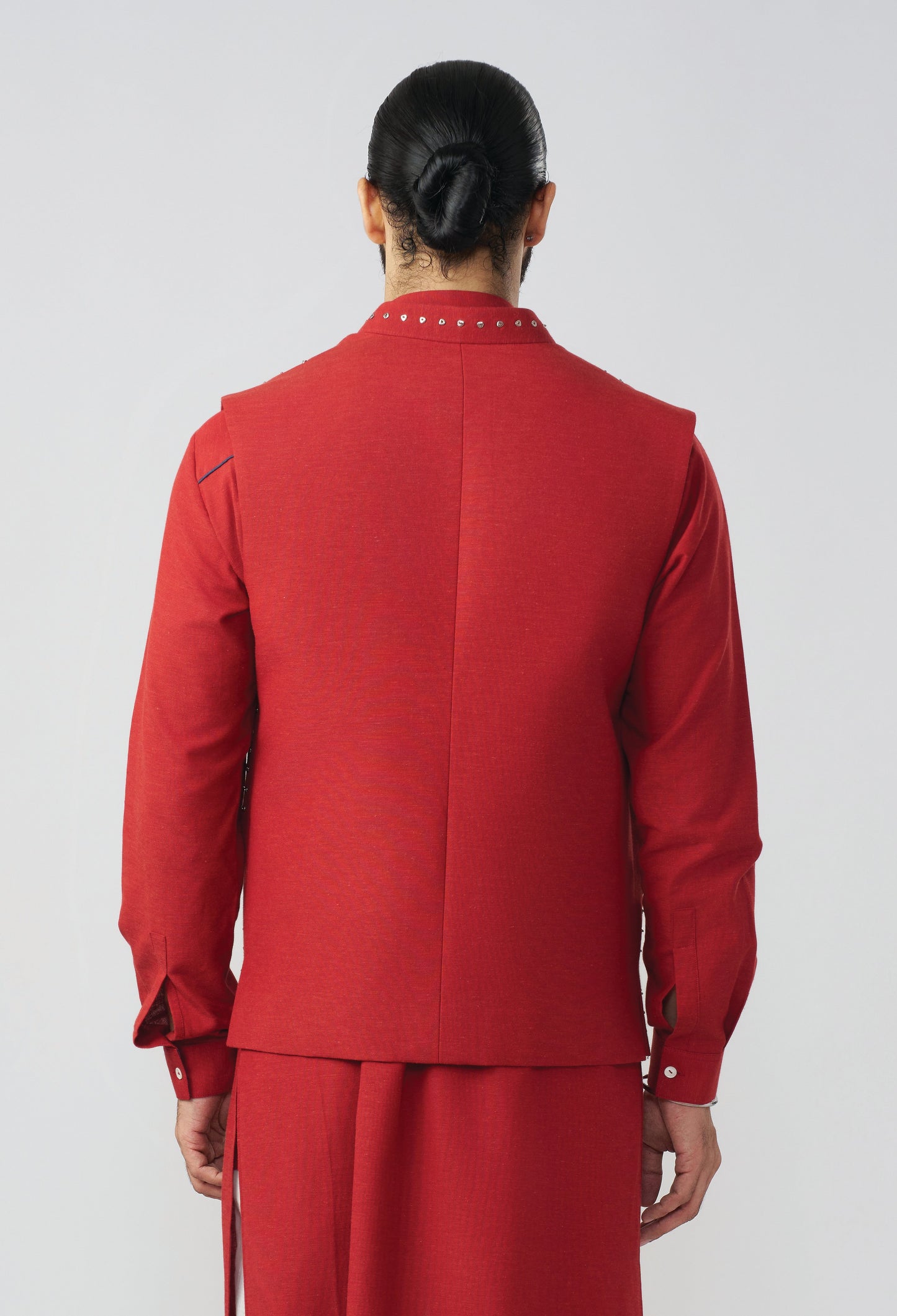 Block Studded Bandi Jacket - Royal Blue