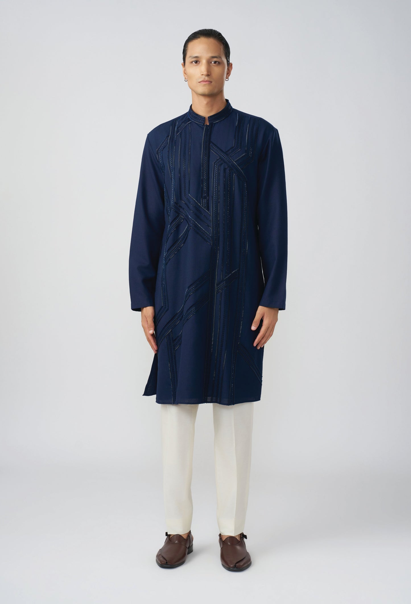 Carriageway Kurta - Navy Blue