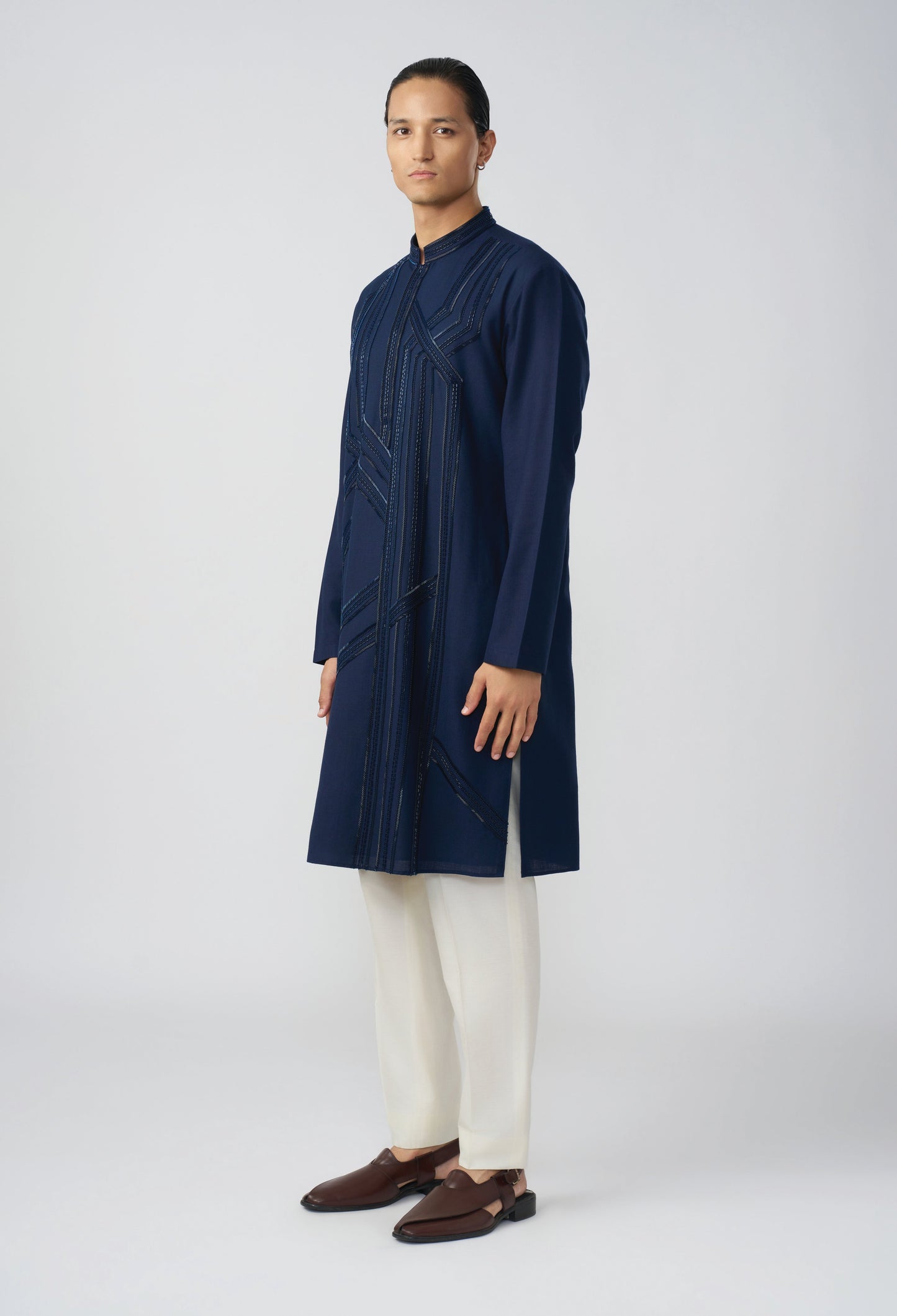 Carriageway Kurta - Navy Blue