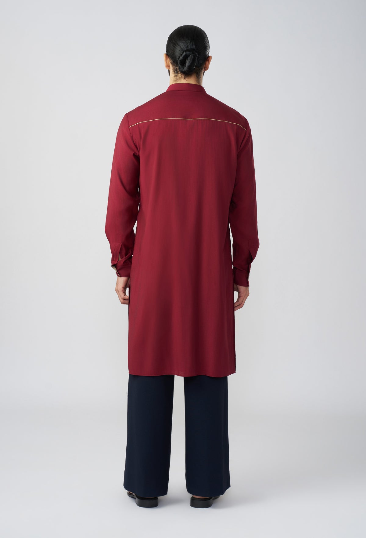 Carved Lines Kurta - Maroon