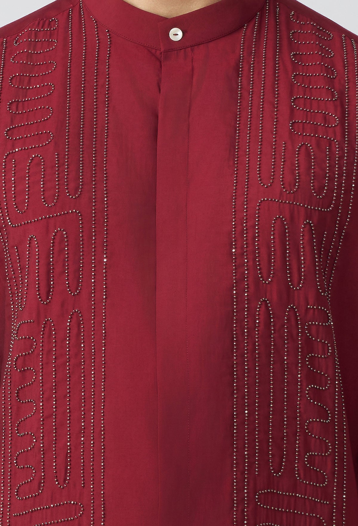 Carved Lines Kurta - Maroon