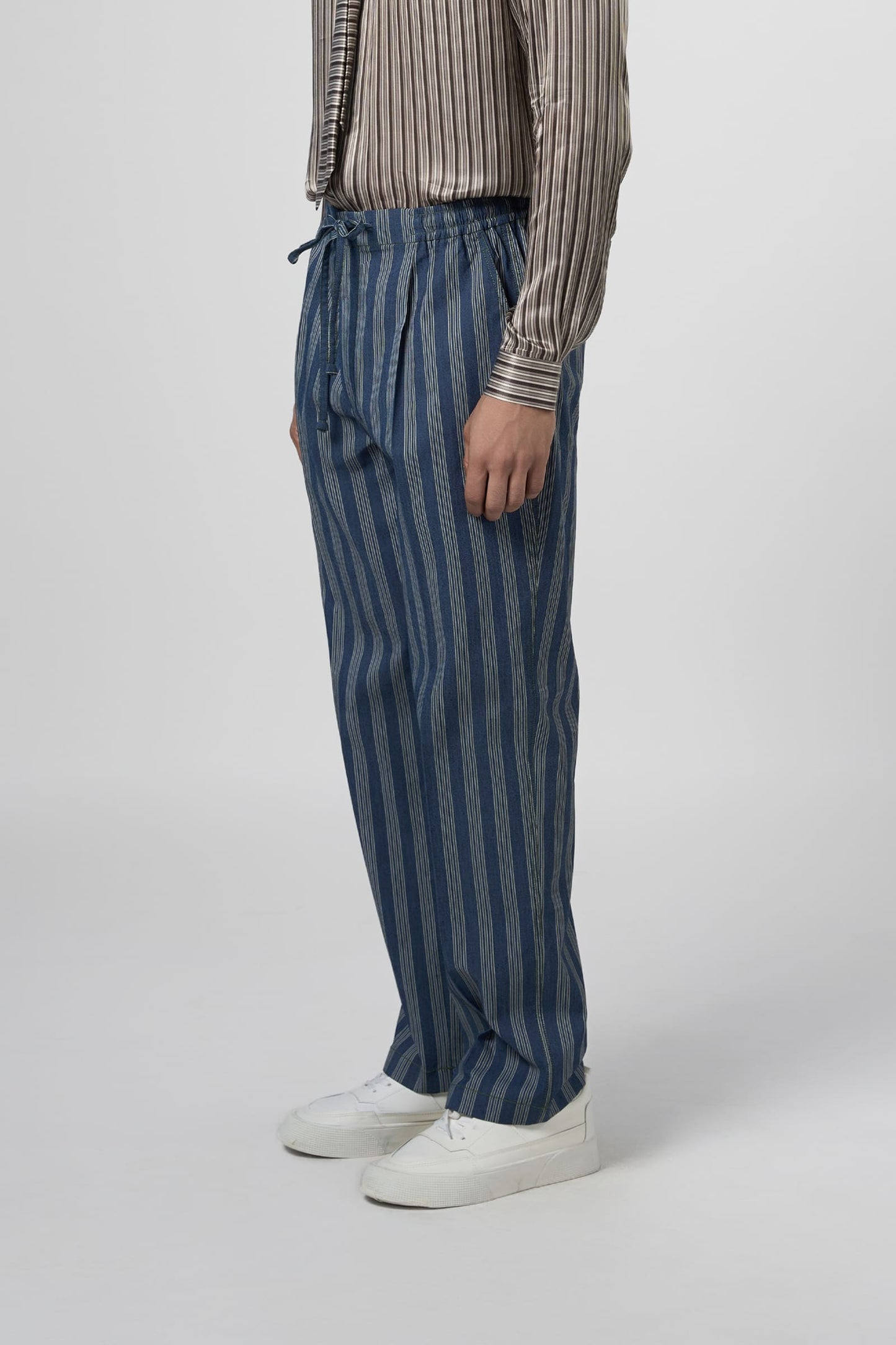 Denim Stripe Pajama Pants