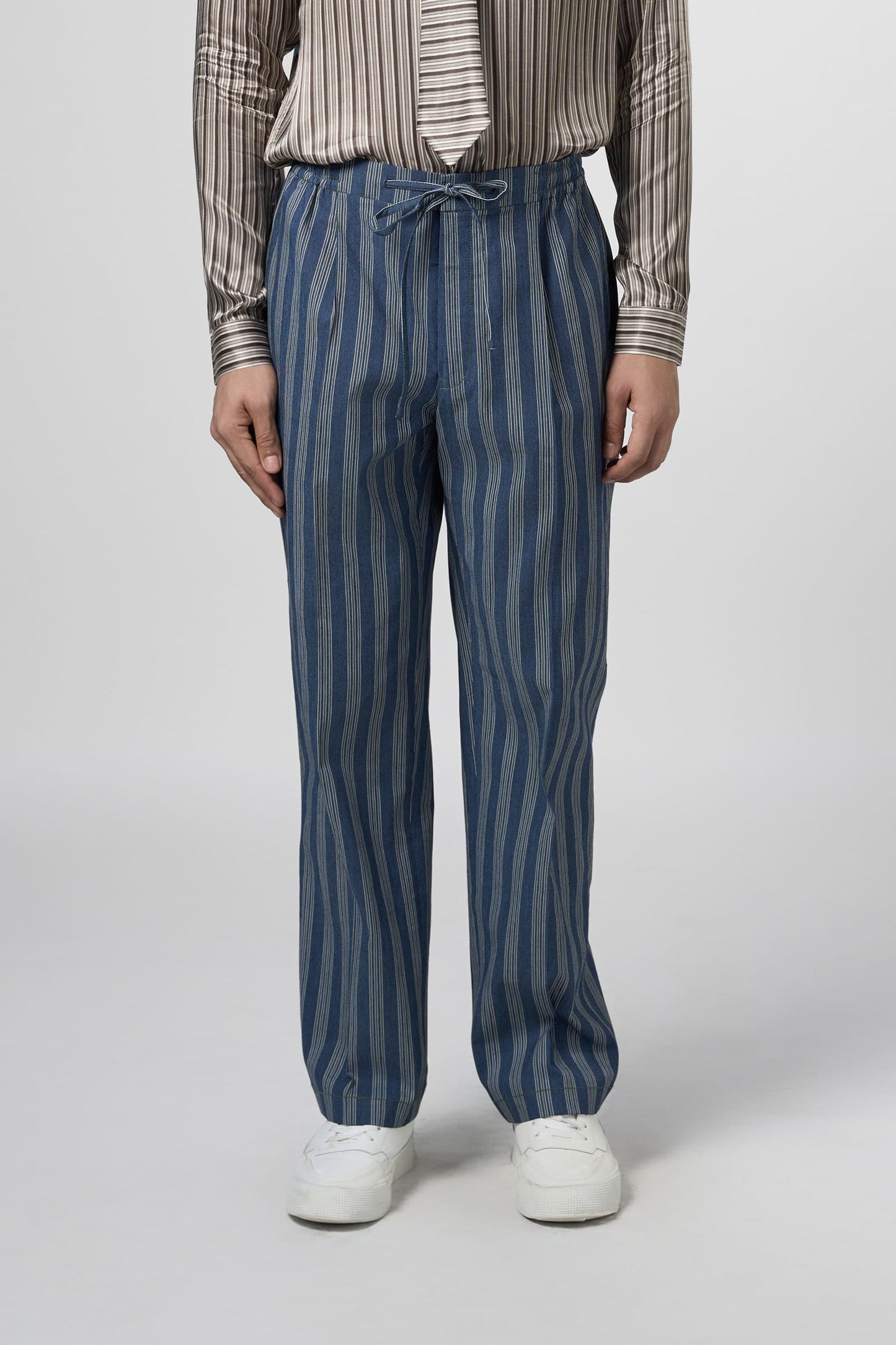 Denim Stripe Pajama Pants