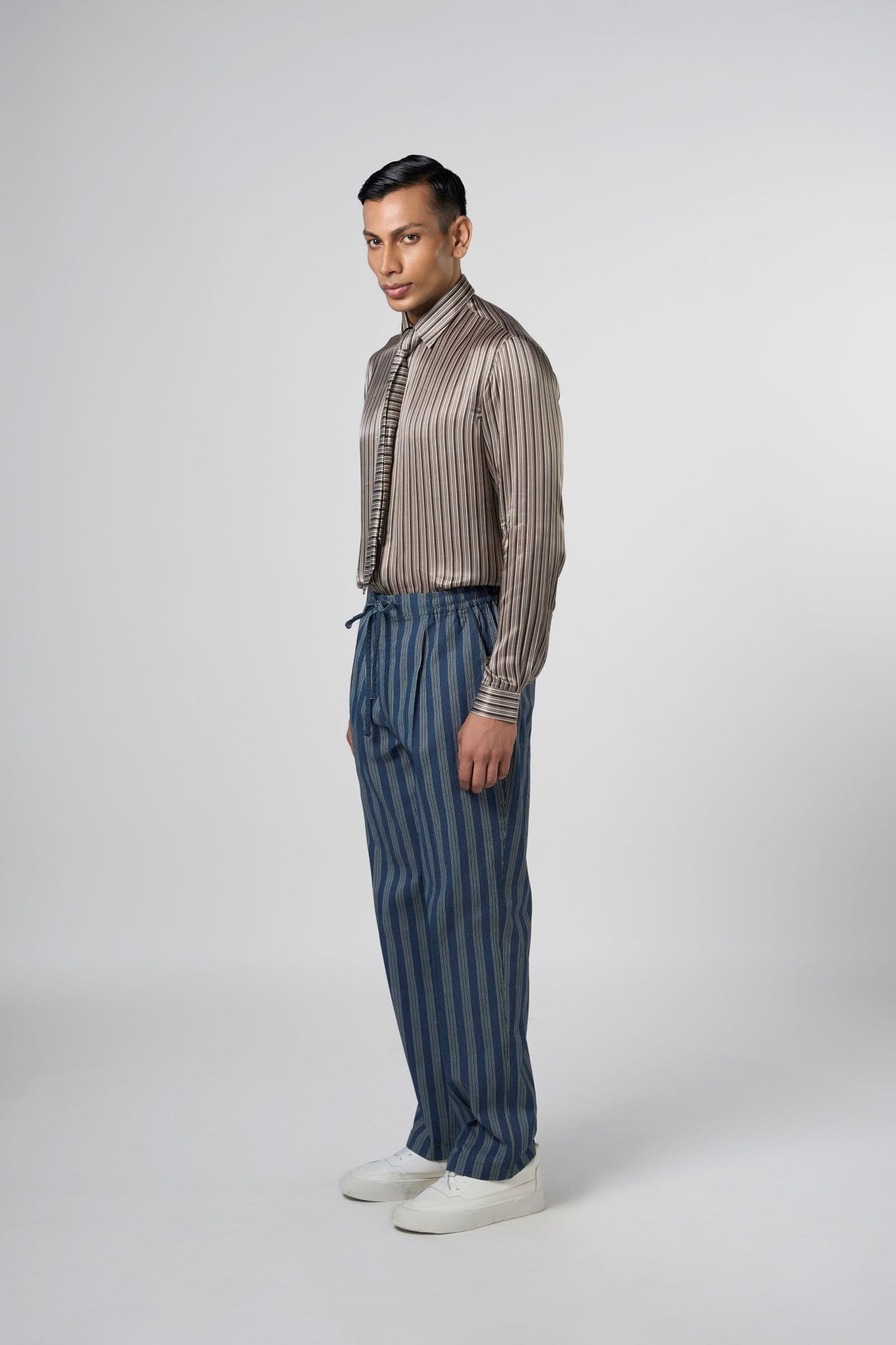 Denim Stripe Pajama Pants