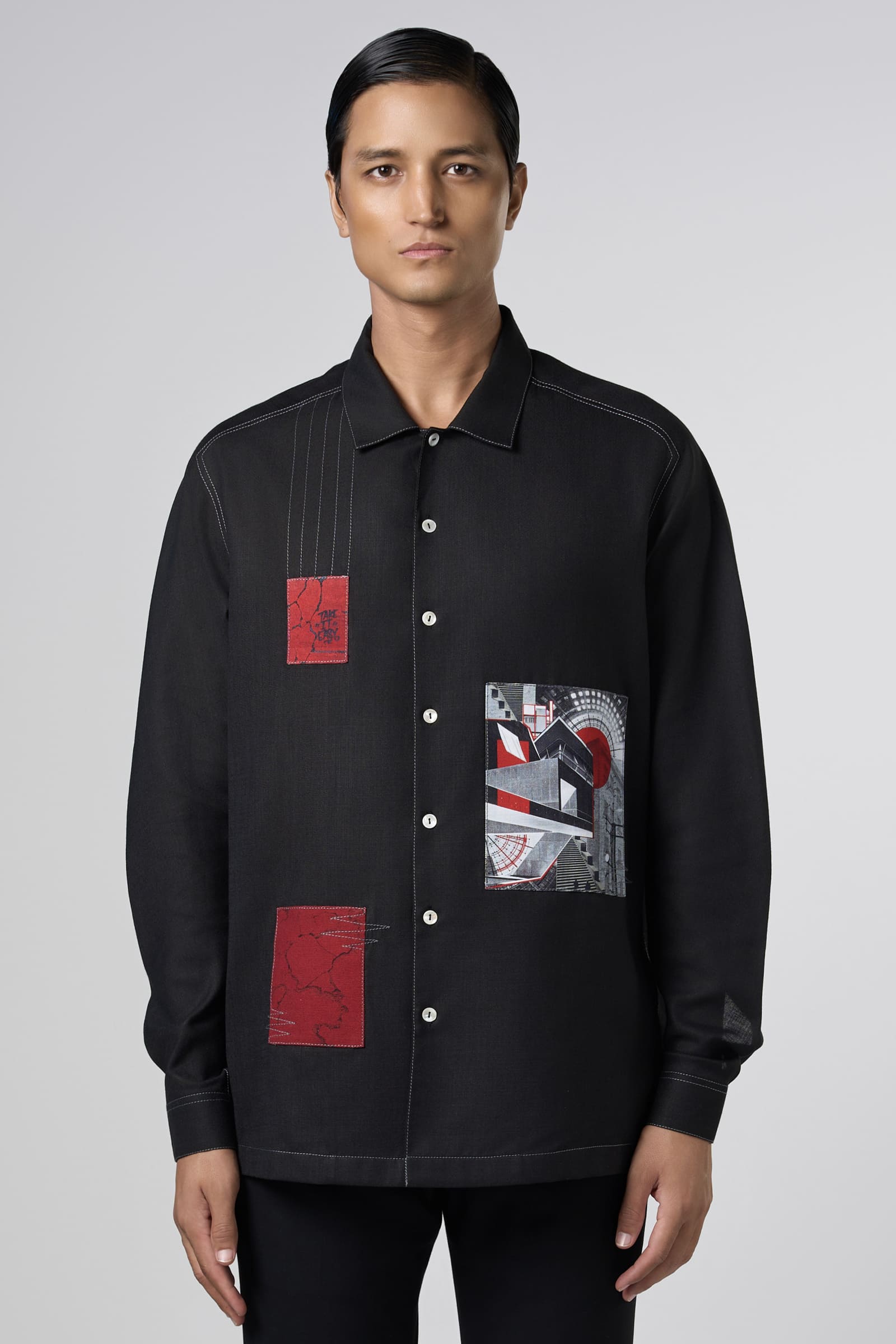 Urban Patching Black Urban Patch Shirt – lineoutline