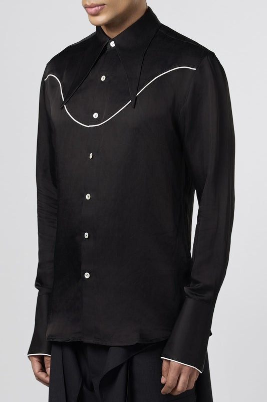 Tie Up Collar Shirt