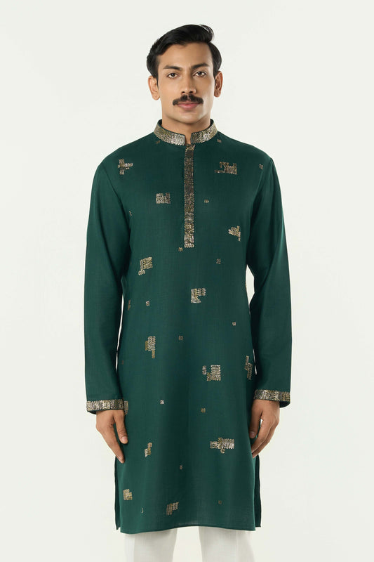 Alluro Kurta - Bottle Green