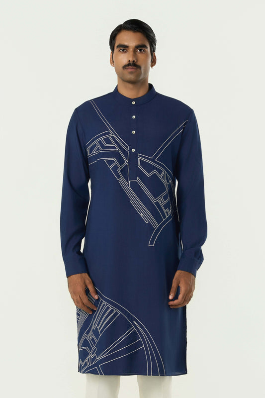 Avenue Kurta - Navy Blue