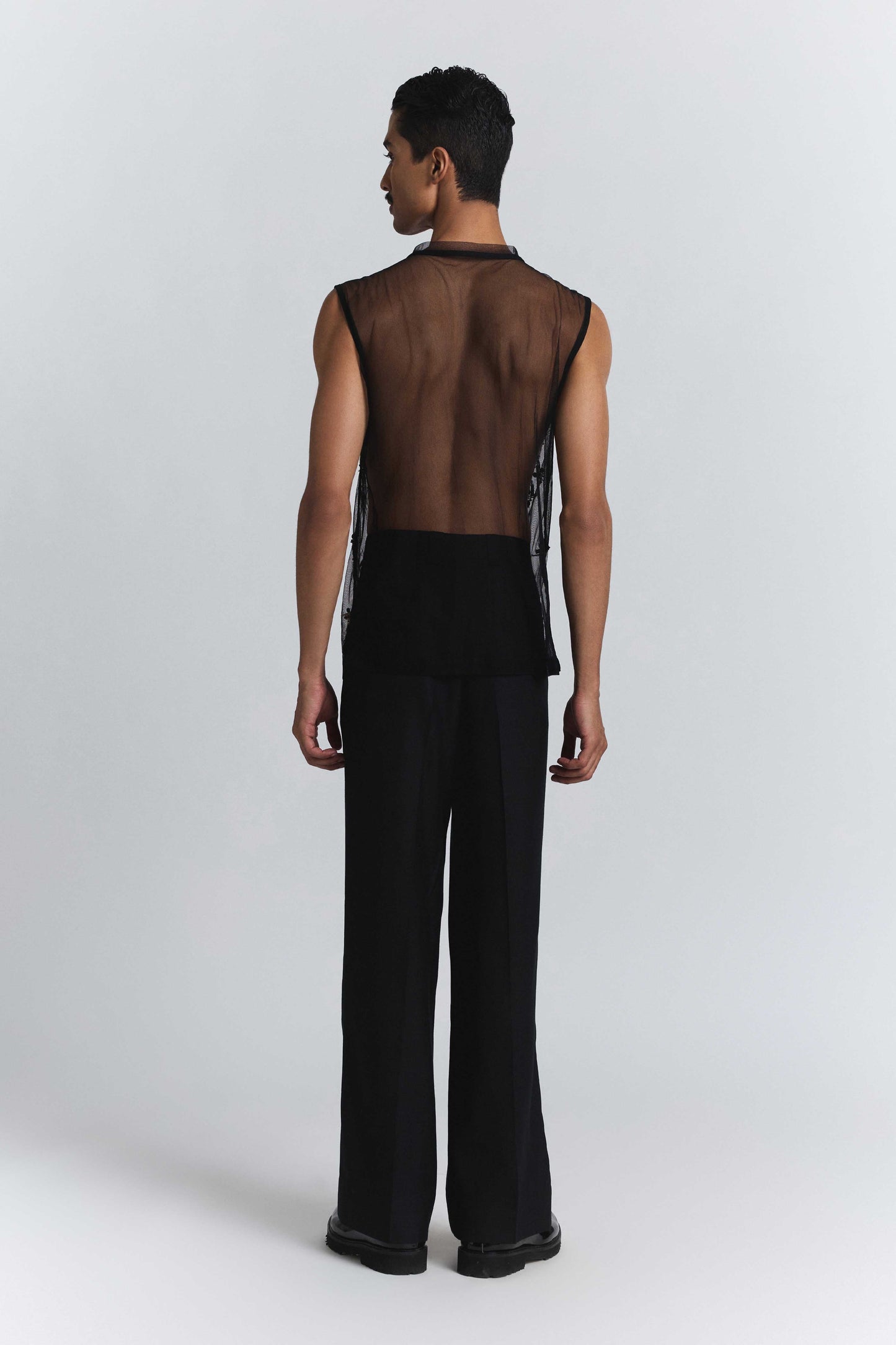 Beam Embellished Net Vest