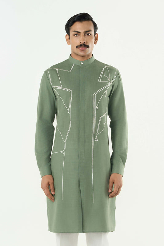 Classic Torrent Kurta - Sage Green