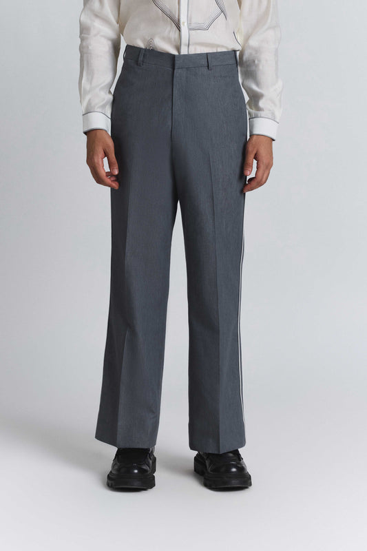 Geofaceted Piping Pants