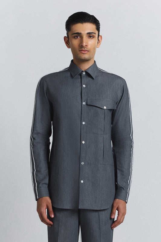 Geofaceted Piping Shirt