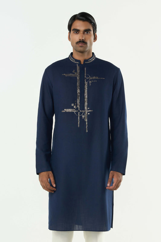 Lunar Bay Kurta - Navy Blue