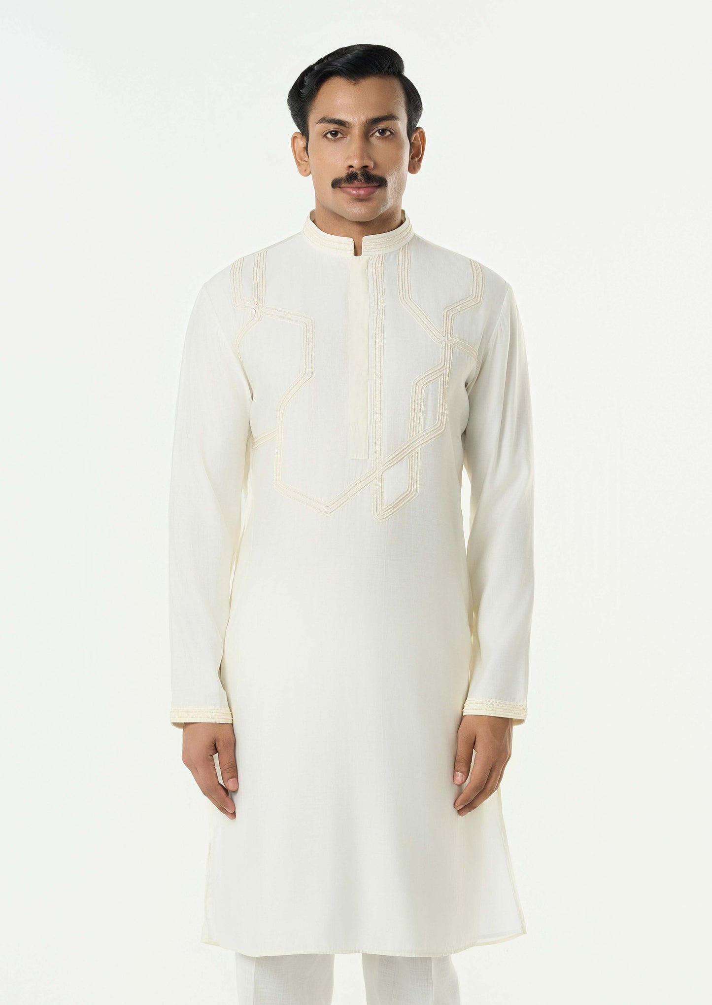 Meta Twist Kurta - Ivory