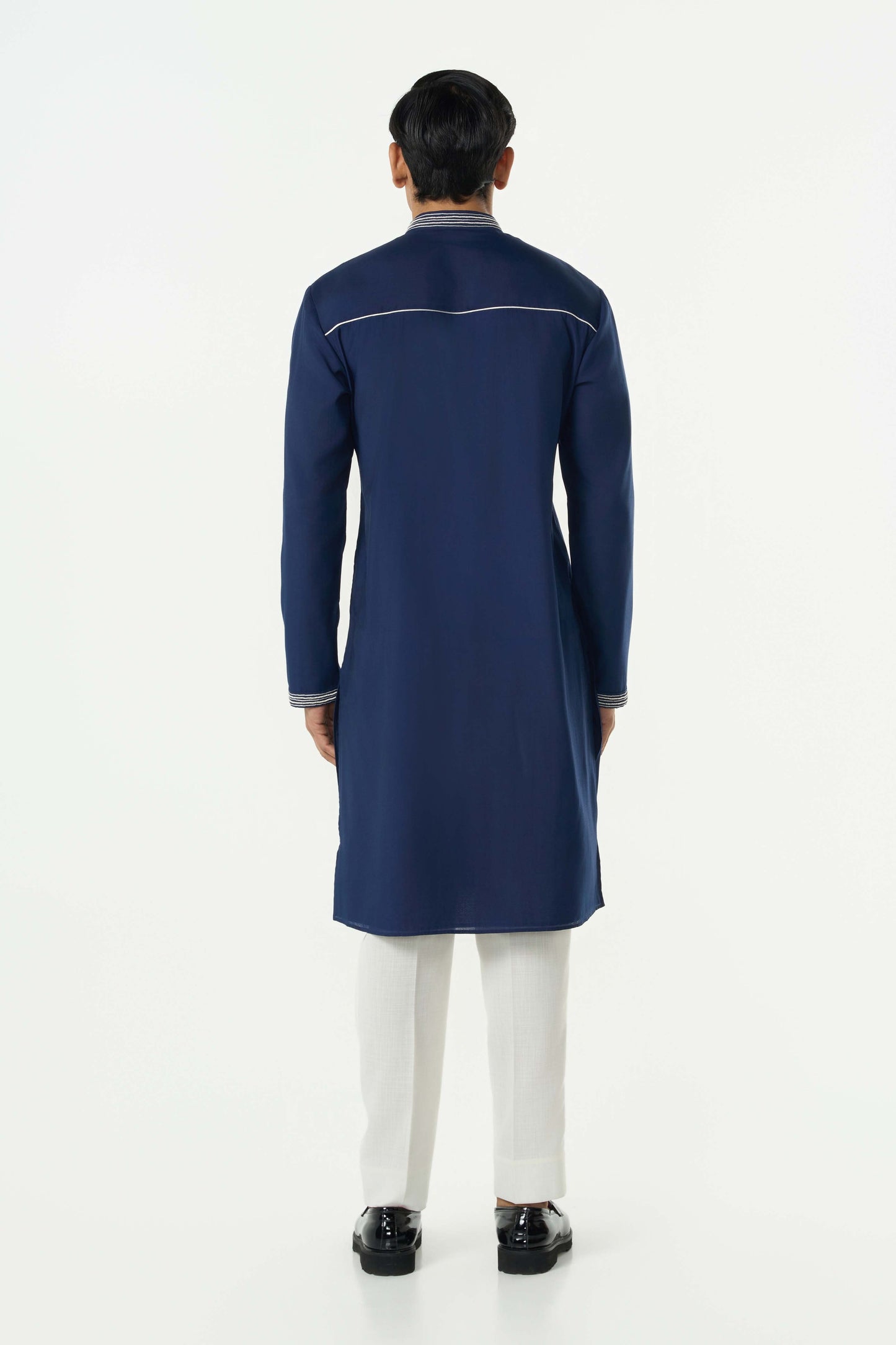 Meta Twist Kurta - Navy Blue