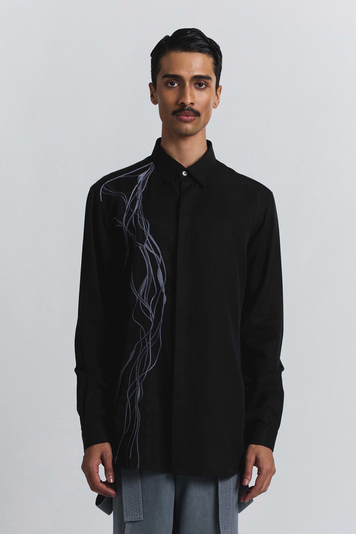 Polylineal Embroidered Shirt