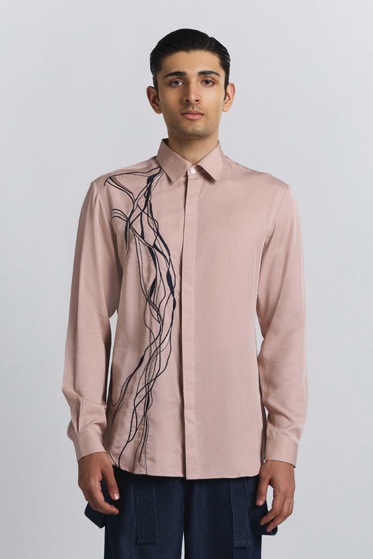 Polylineal Embroidered Shirt
