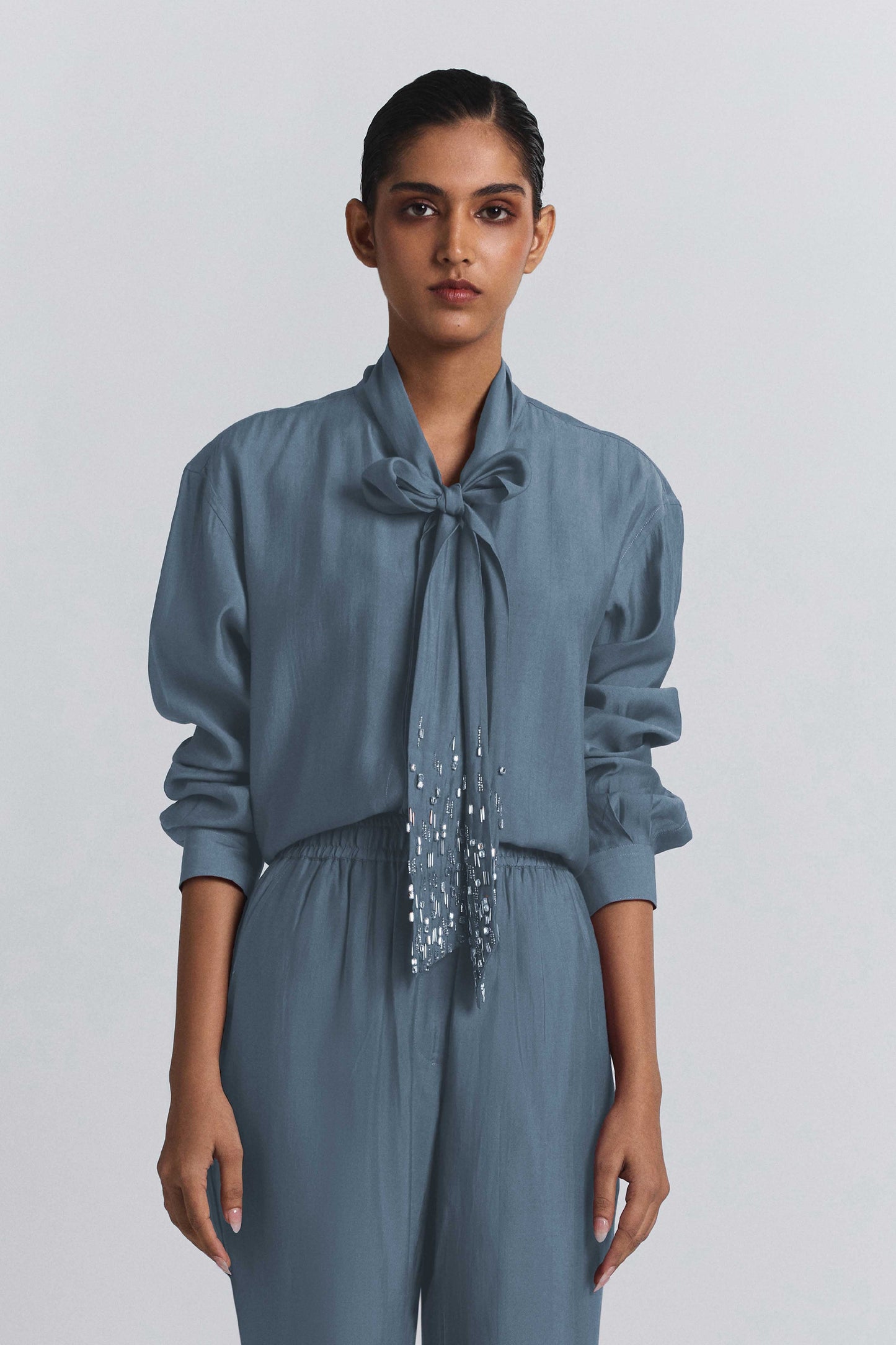 Tie-Neck Embellished Set